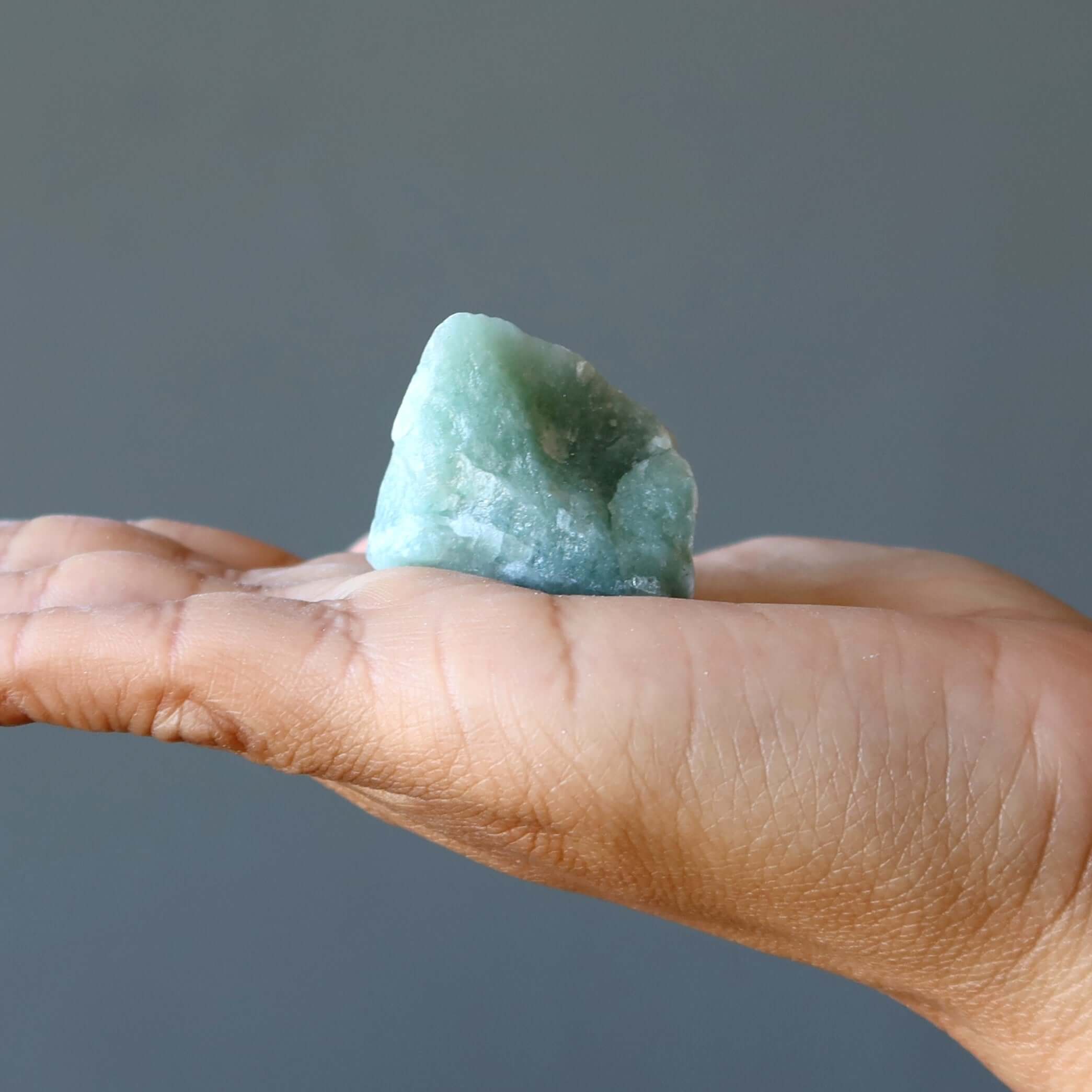 Green Calcite Raw Crystal Love of Money Matte Stone