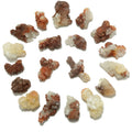 White Calcite Red Hematite Raw Crystal Set of 20 Power Clusters