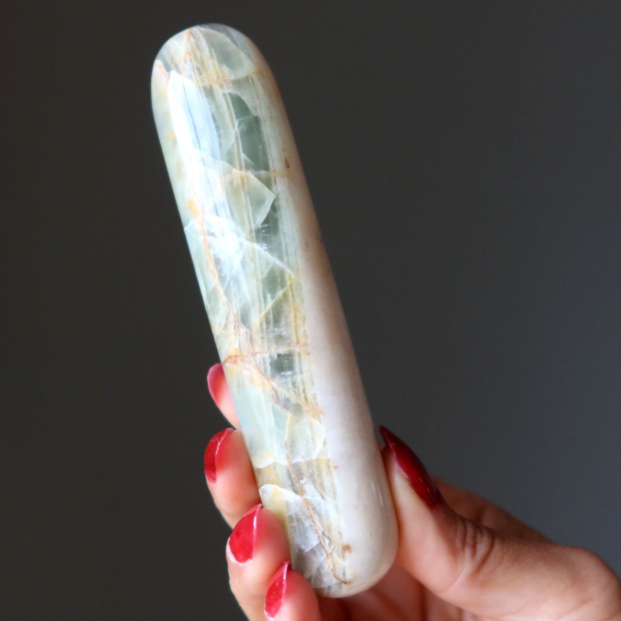 Calcite Massage Wand Yellow Green Energizer Rod