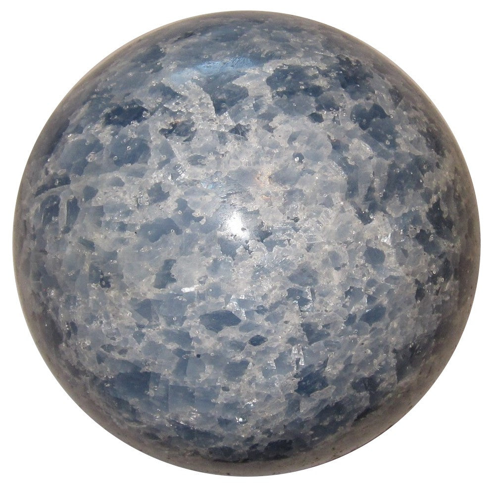 Blue Calcite Sphere Crackle of Dawn Good Morning Sky Crystal Ball