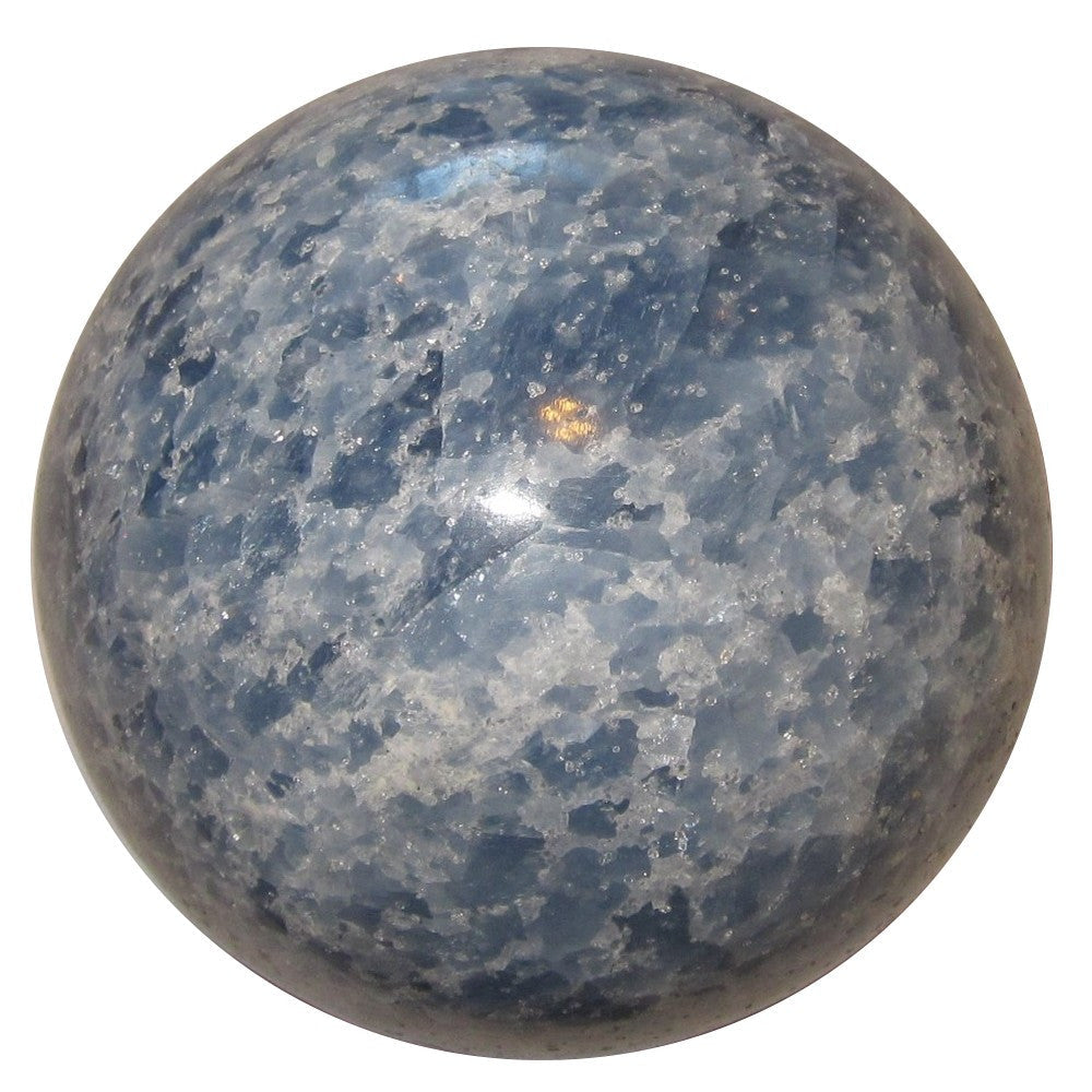 Blue Calcite Sphere Crackle of Dawn Good Morning Sky Crystal Ball