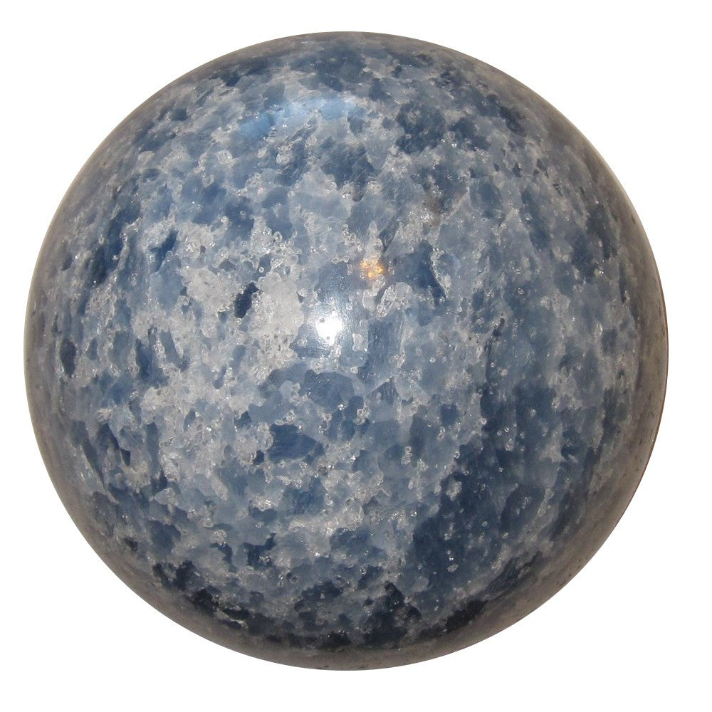 Blue Calcite Sphere Crackle of Dawn Good Morning Sky Crystal Ball