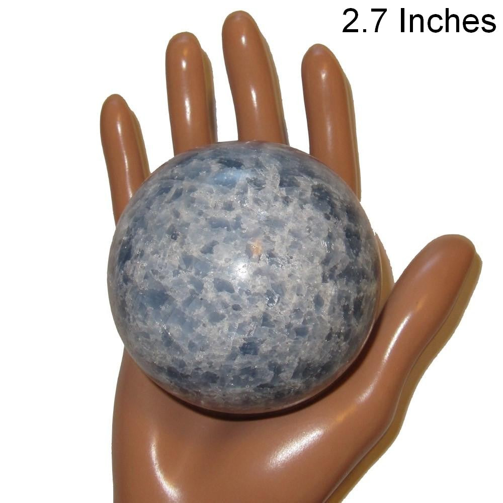 Blue Calcite Sphere Crackle of Dawn Good Morning Sky Crystal Ball