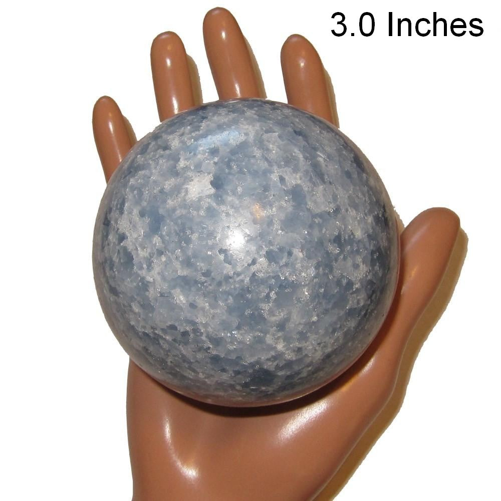 Blue Calcite Sphere Crackle of Dawn Good Morning Sky Crystal Ball