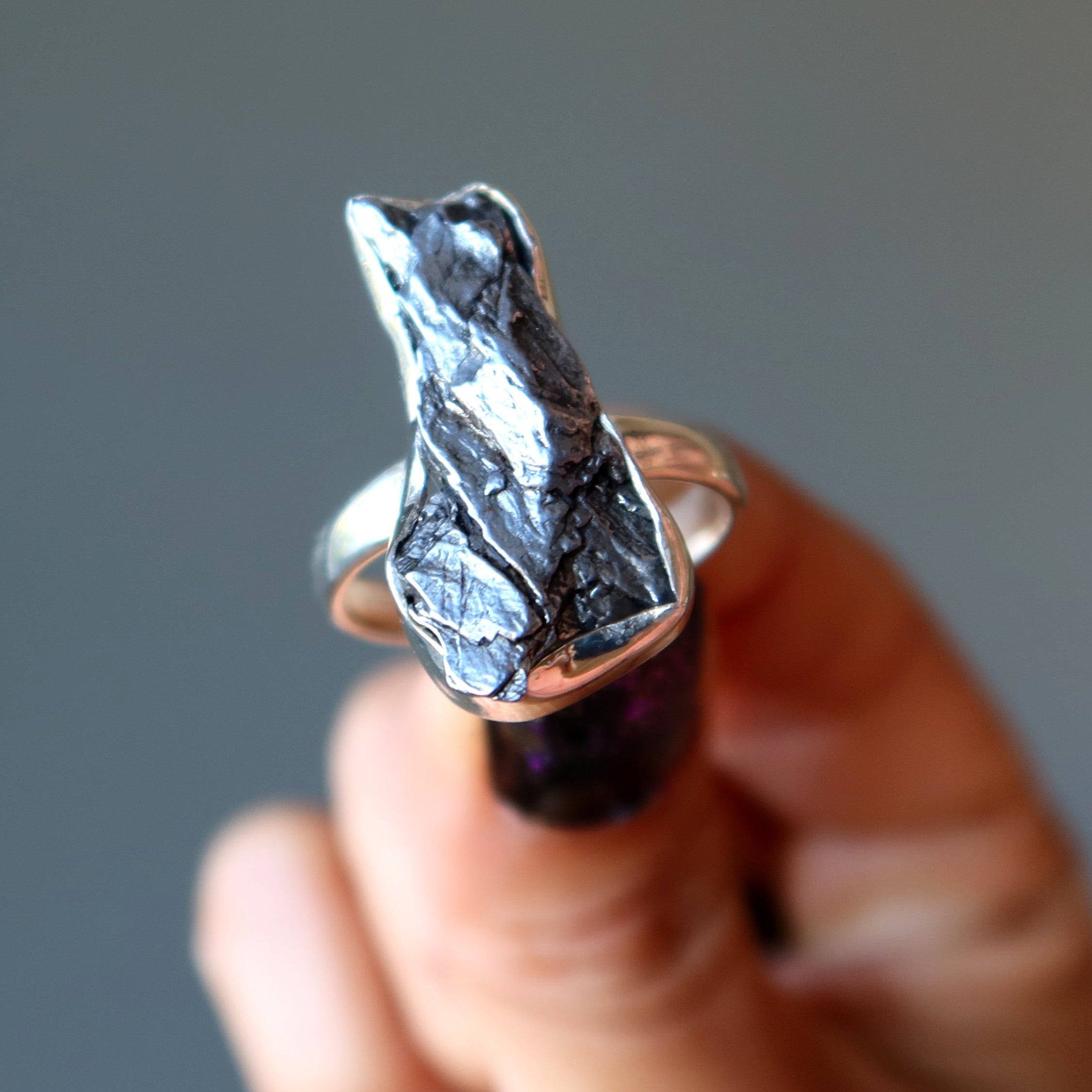Campo Del Cielo Meteorite Ring Sterling Silver Size 9