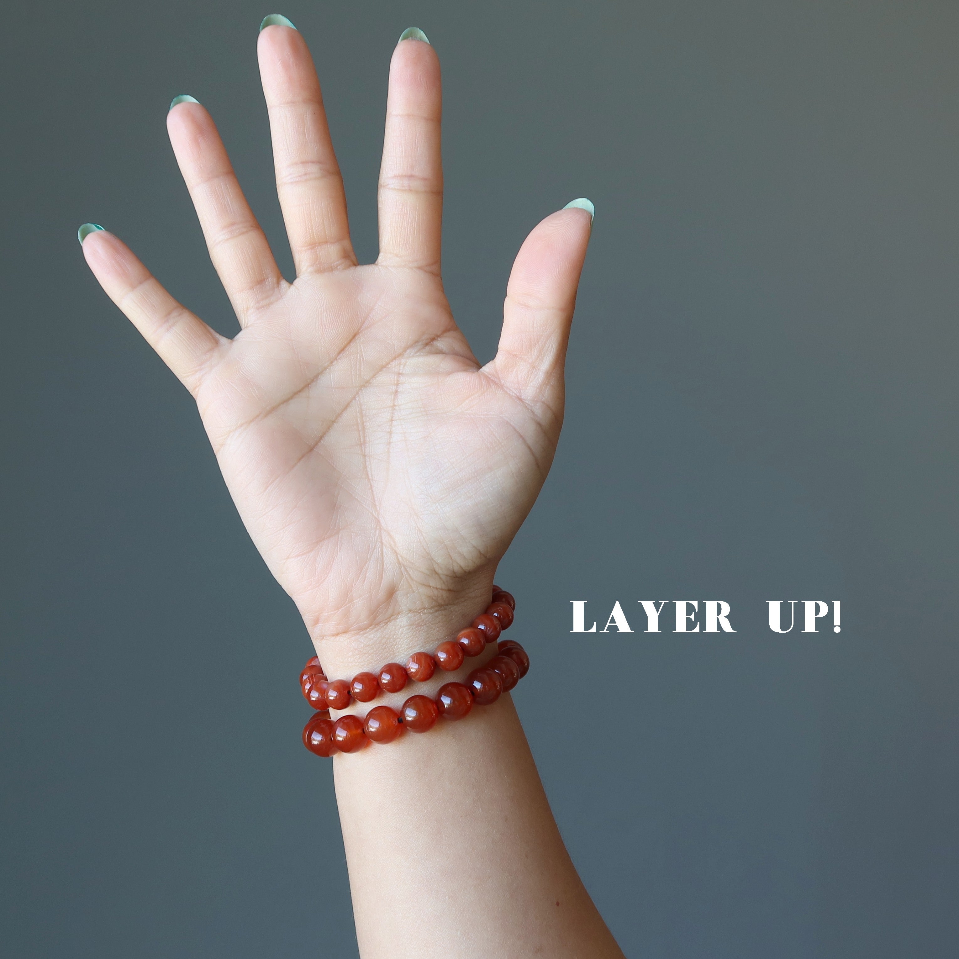 Carnelian Bracelet Red Gemstone Beads Blazing Sun Crystal