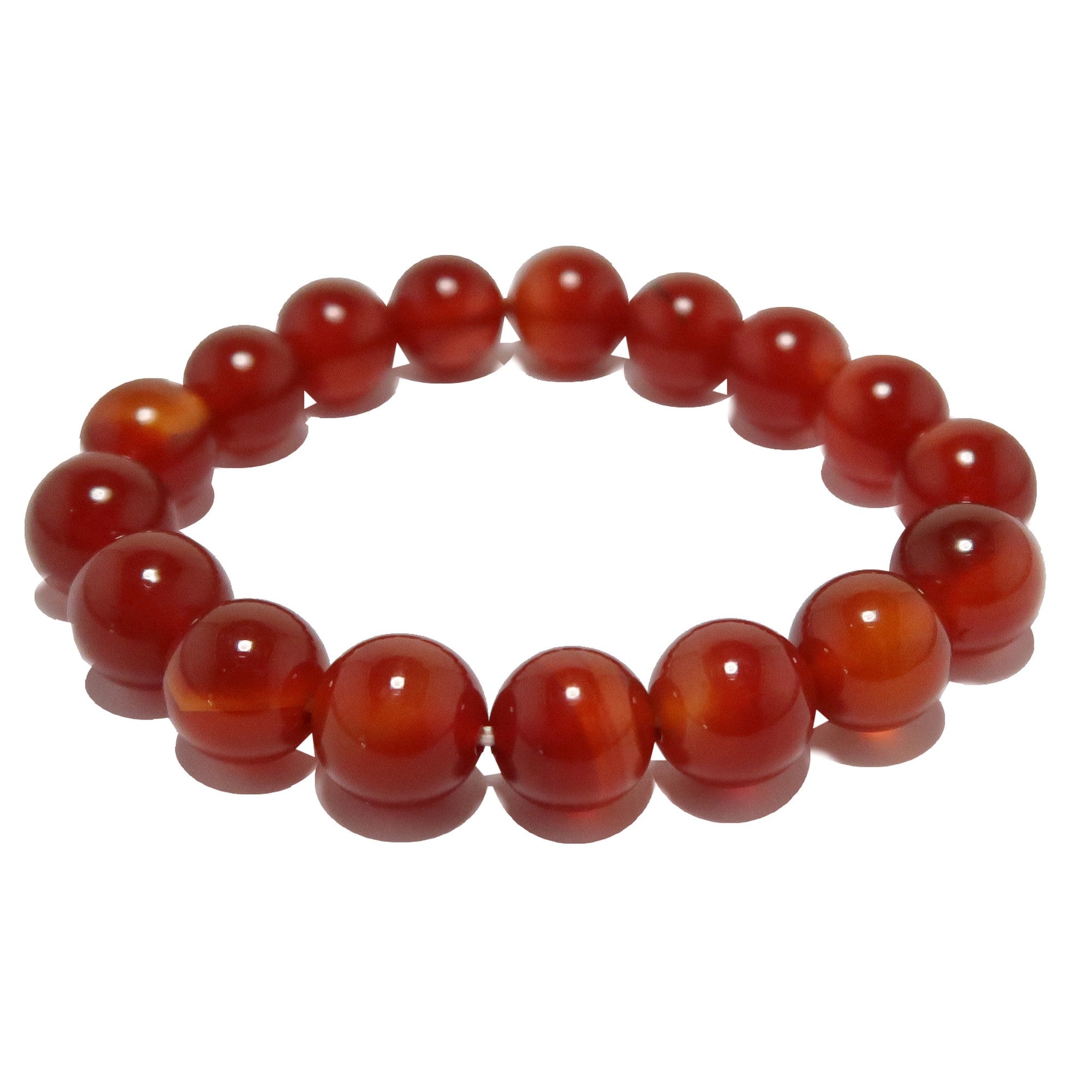 Karneol Armband Rote Edelsteinperlen Flammende Sonne Kristall