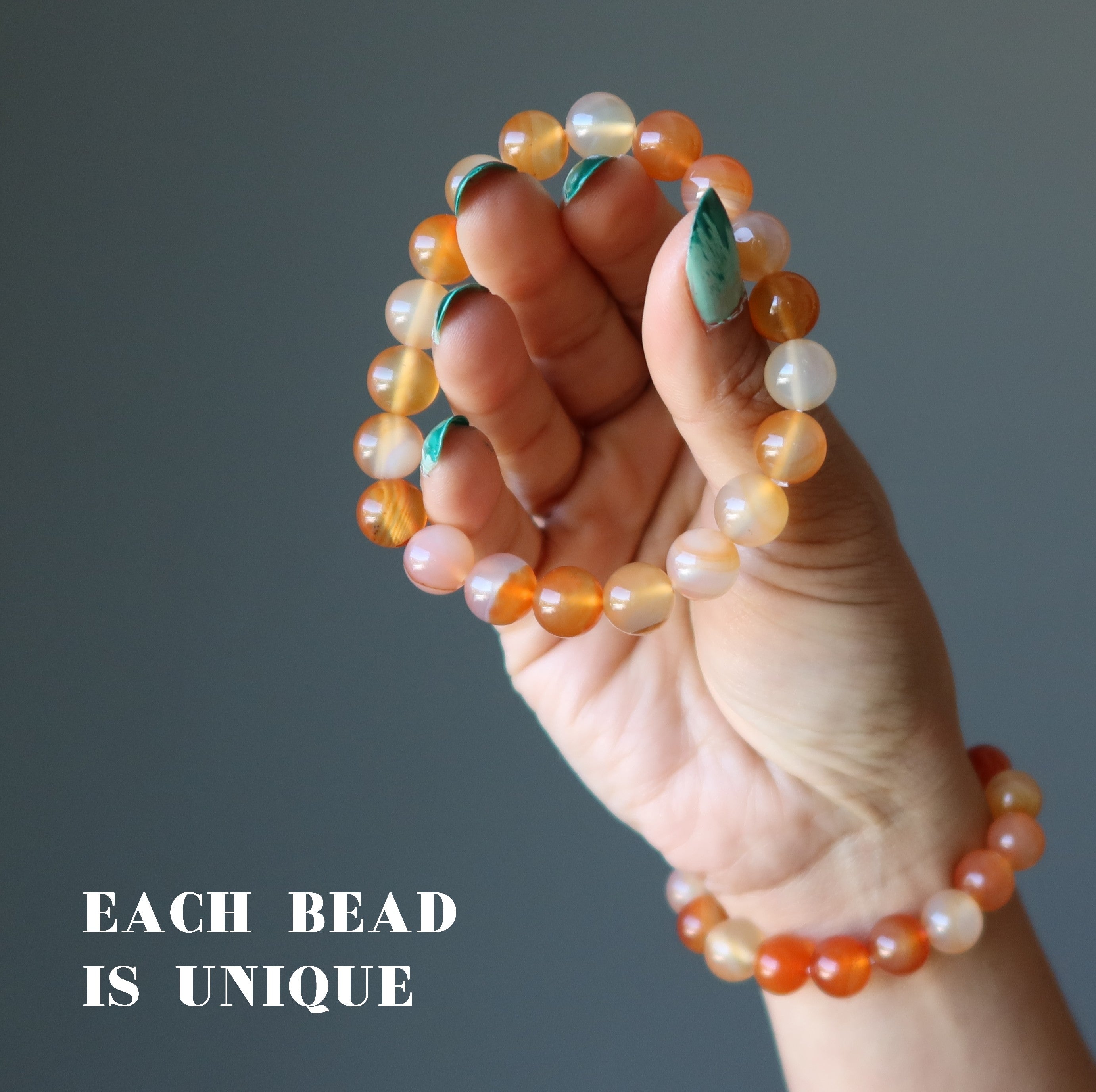 Carnelian Bracelet Orange & Yellow Crystal Beads Tropical Vibe