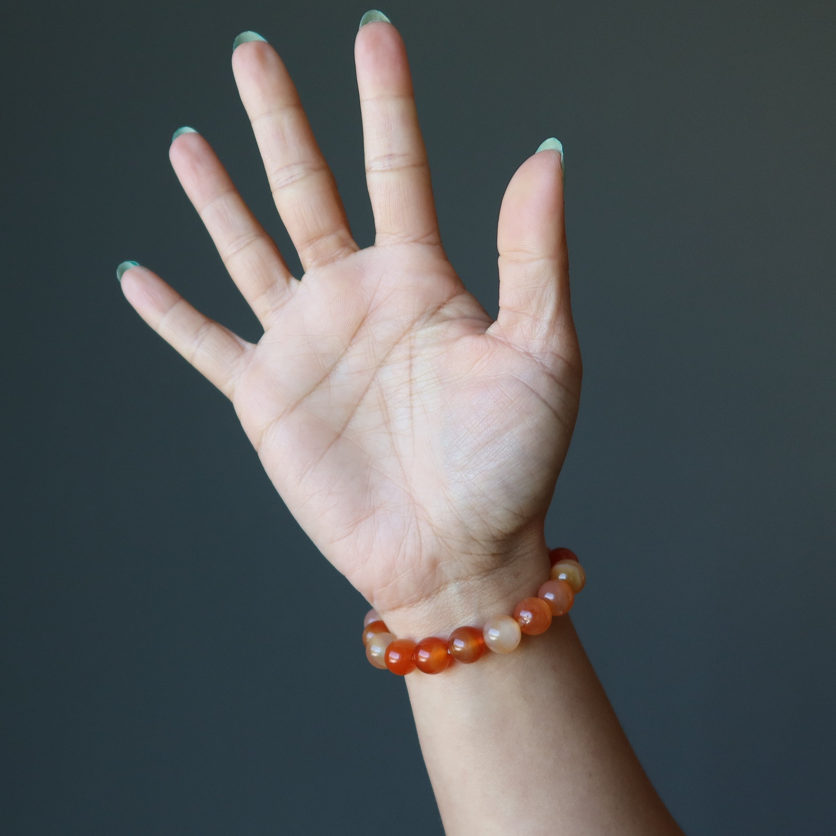 Carnelian Bracelet Orange & Yellow Crystal Beads Tropical Vibe