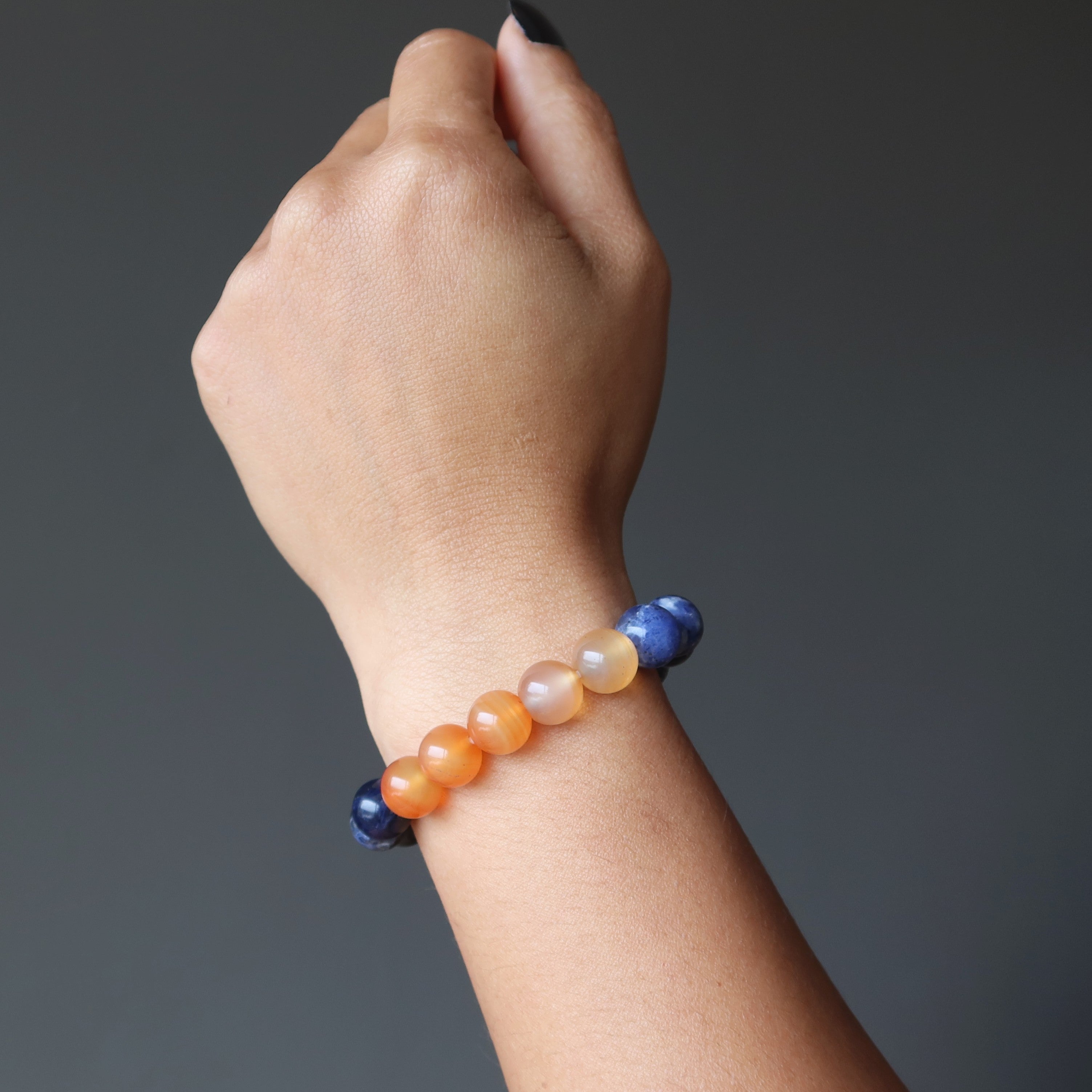 Sodalith-Armband Karneol-Edelsteinperlen Sonne & Meer Geist