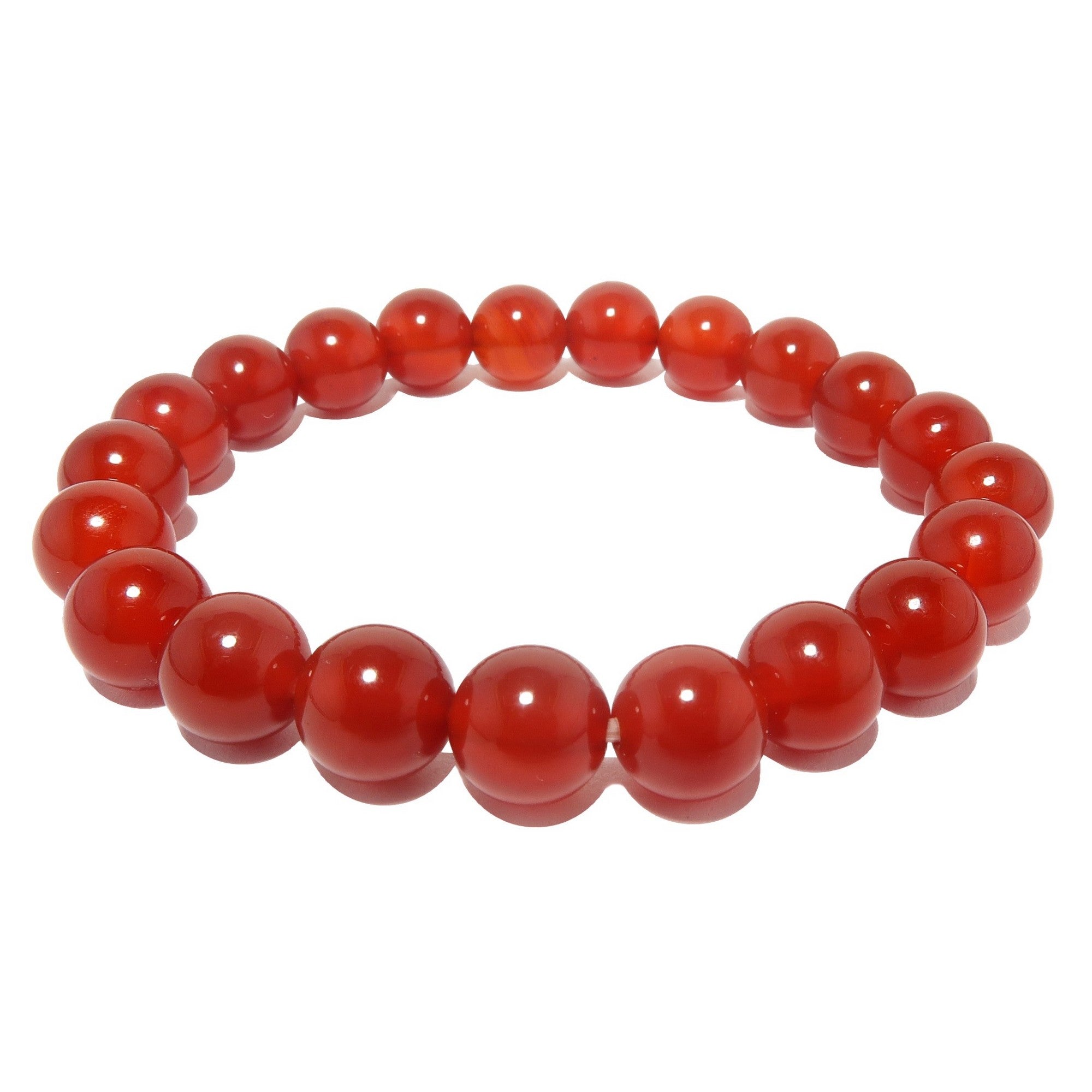 Carnelian Bracelet Red Gemstone Beads Blazing Sun Crystal