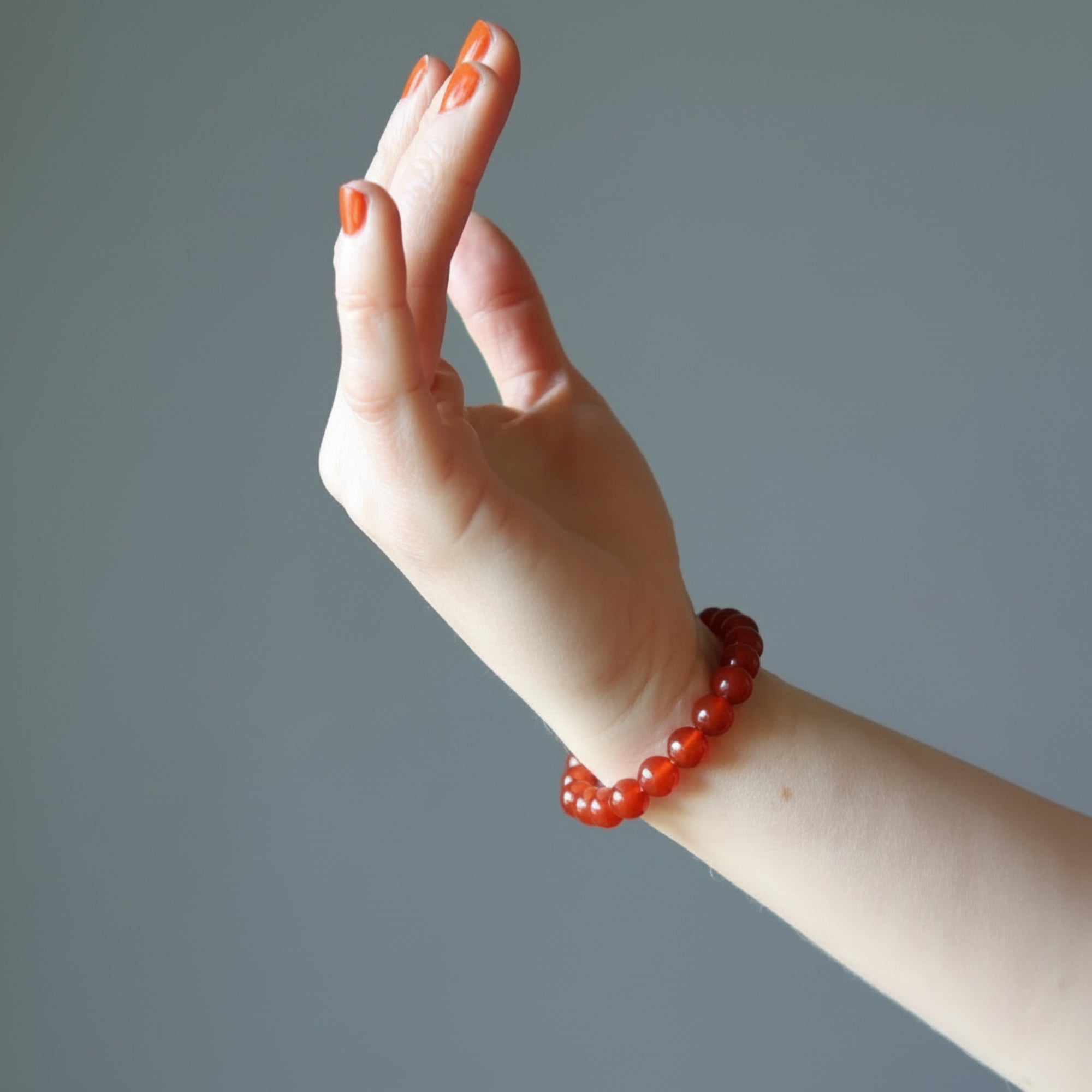 Carnelian Bracelet Red Gemstone Beads Blazing Sun Crystal