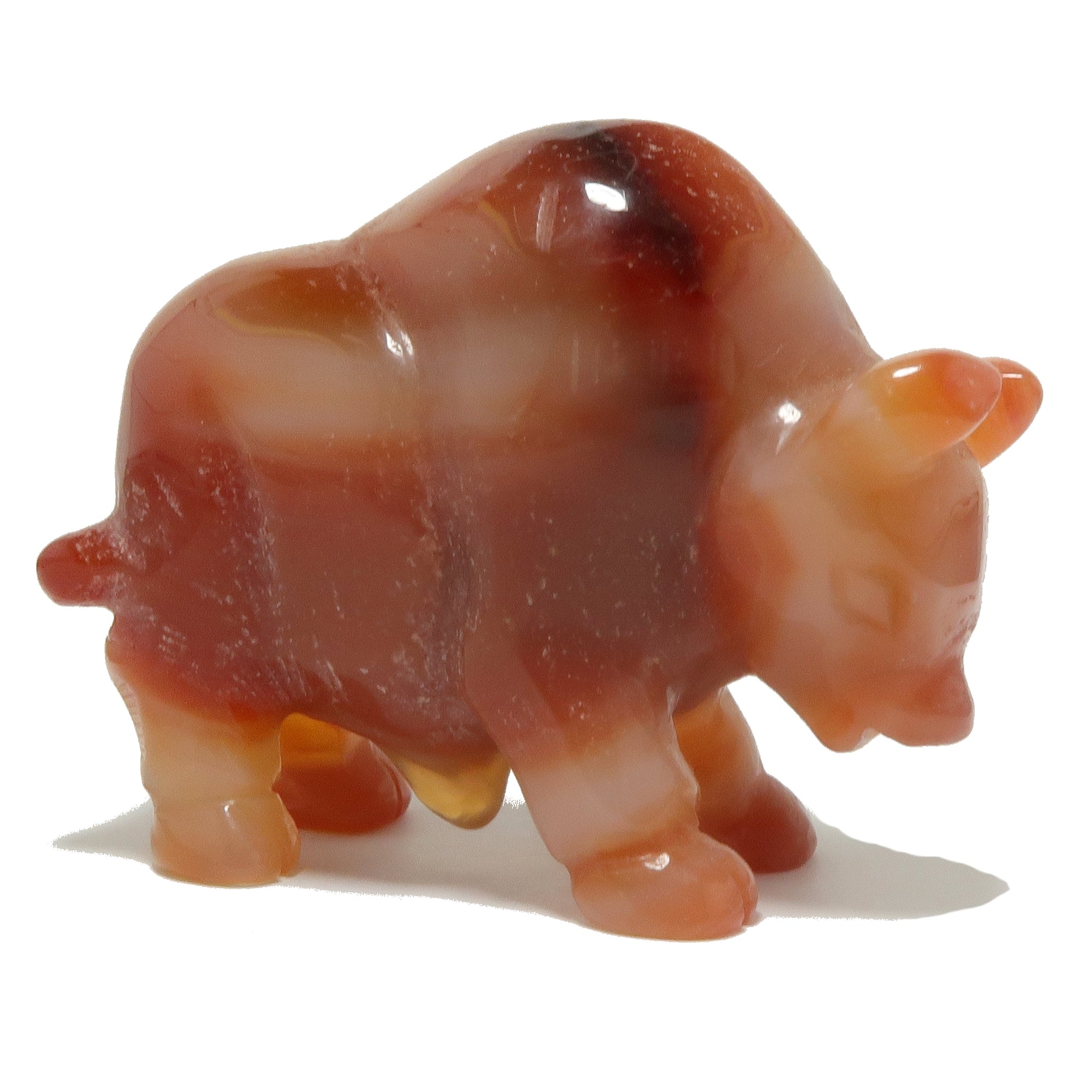 Carnelian Buffalo Courage Vitality Orange Guardian Animal