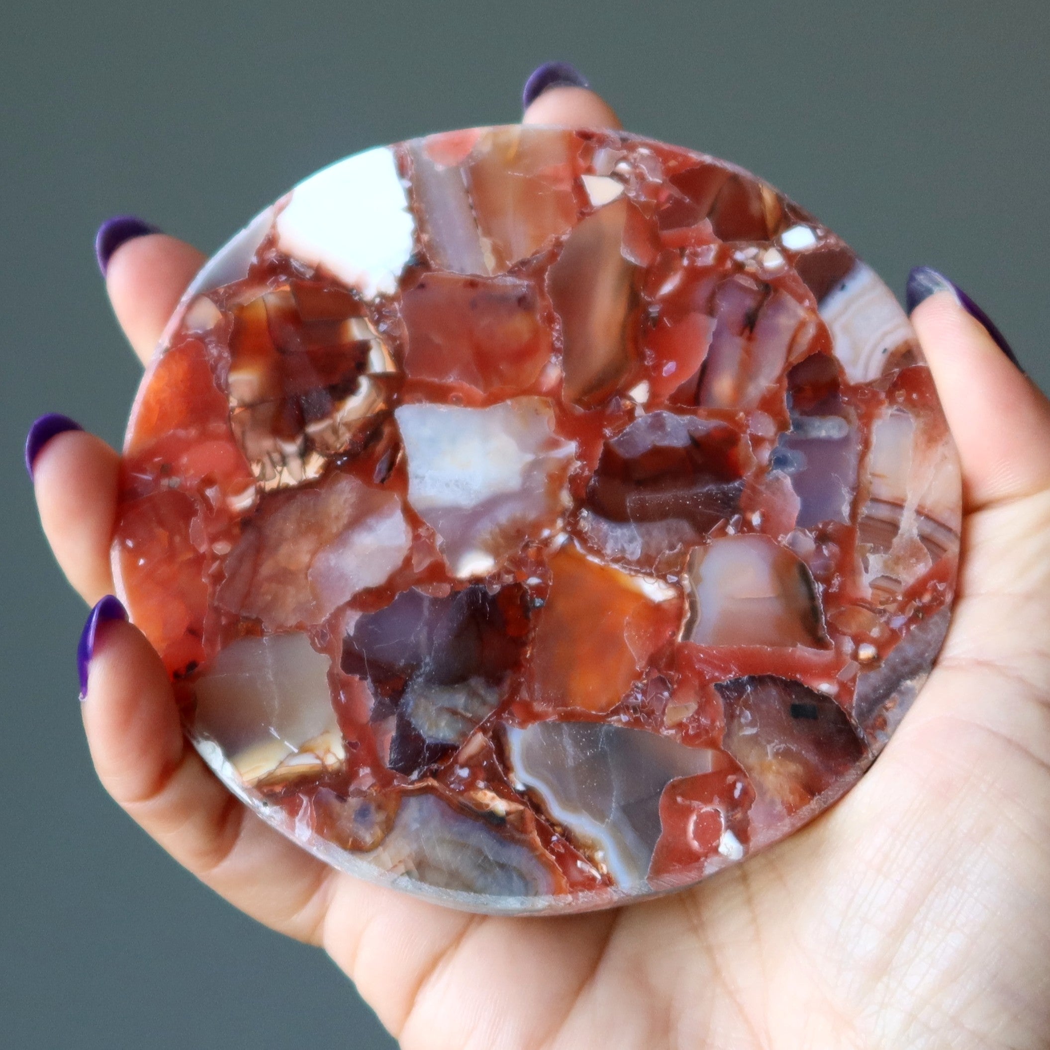 Carnelian Charger Circle Coaster Jolt of Energy
