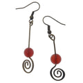 Carnelian Earrings Party Star Stone Love Spiral