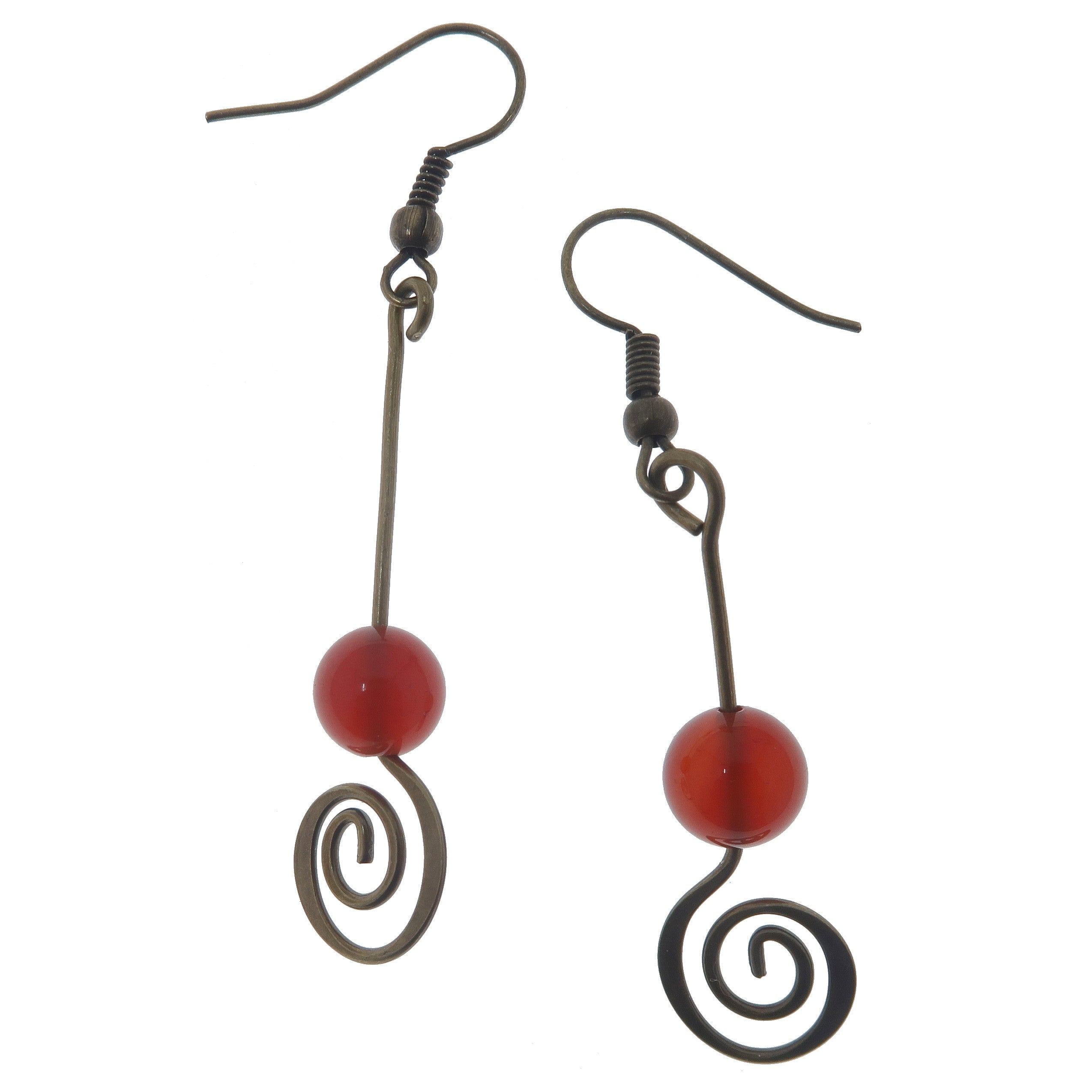 Carnelian Earrings Party Star Stone Love Spiral