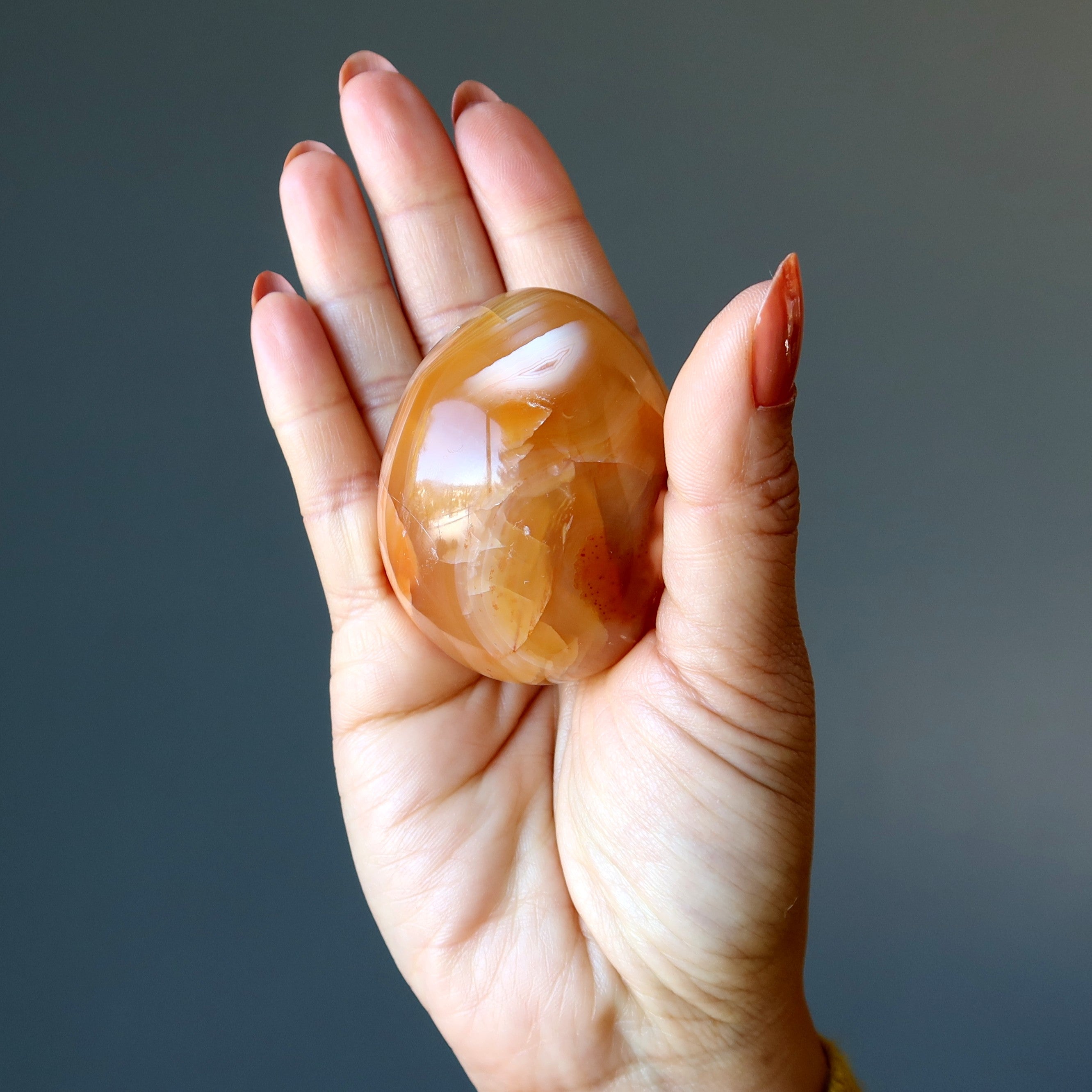 Œuf de Cornaline, Feu Orange sur Glace, Célébration de la Dualité, Cristal
