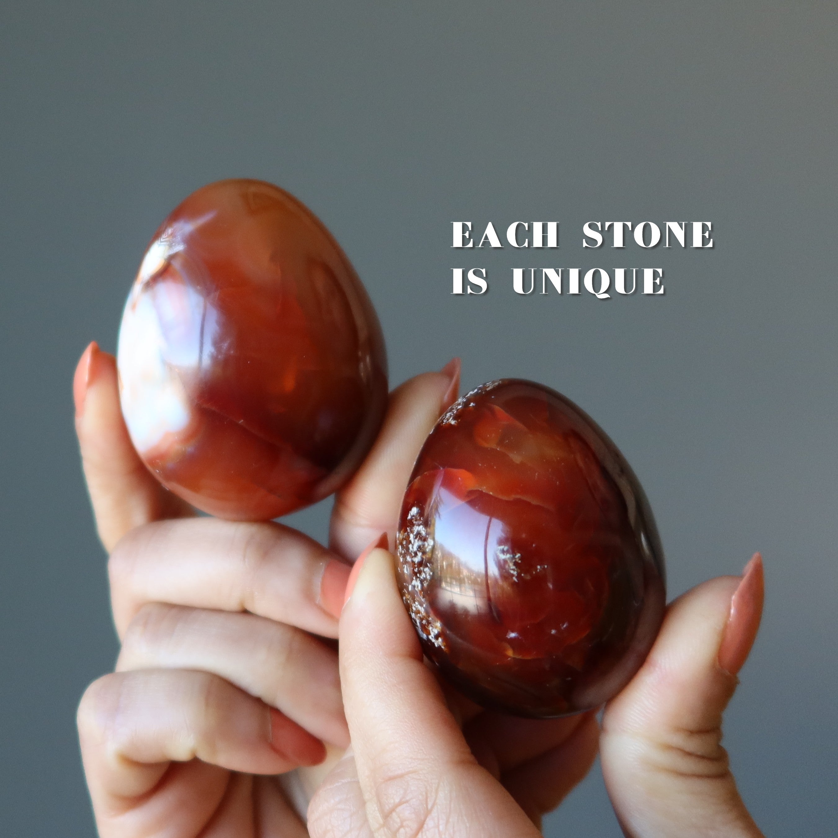 Carnelian Egg Red Orange I'm on Fire Motivation Creation Stone