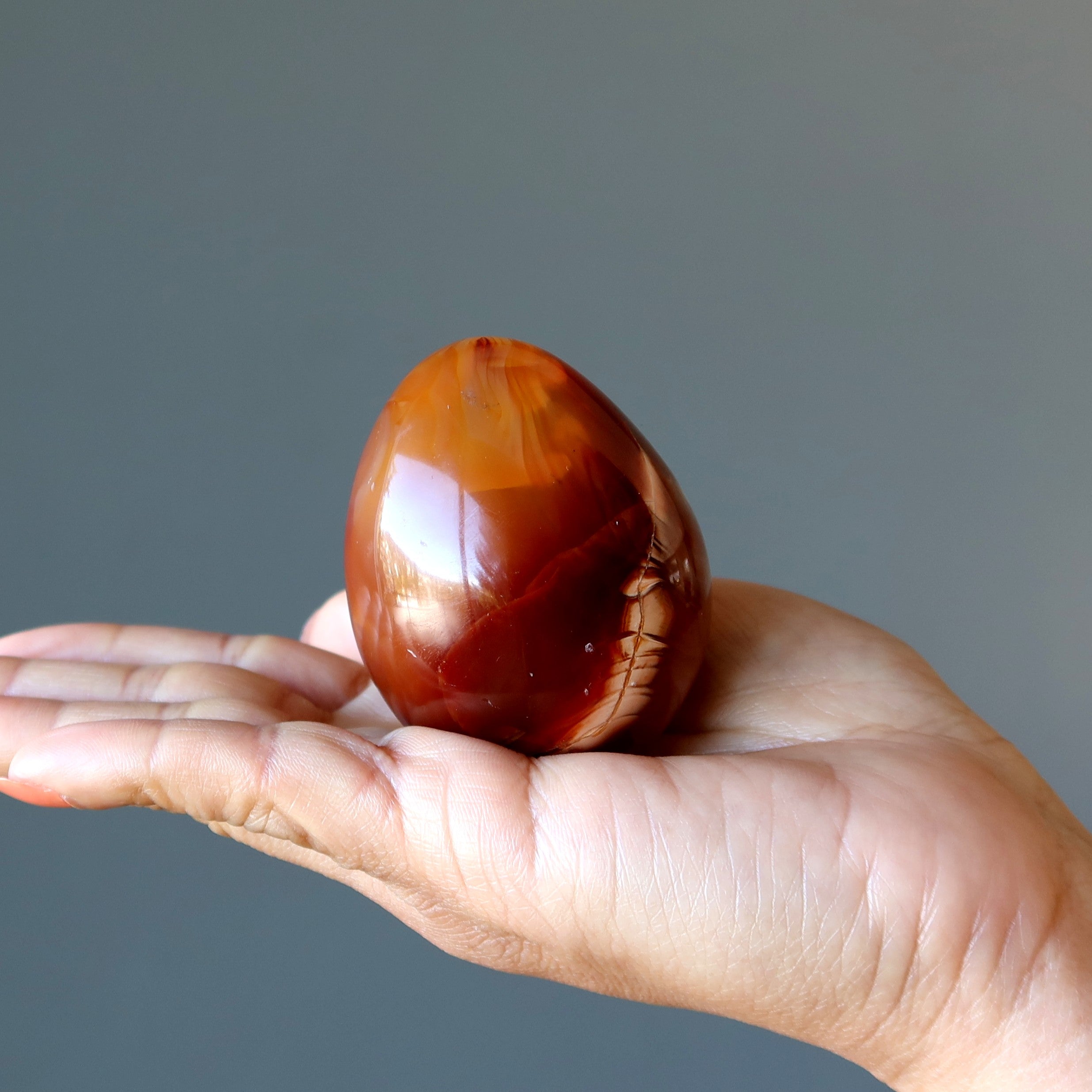 Carnelian Egg Red Orange I'm on Fire Motivation Creation Stone