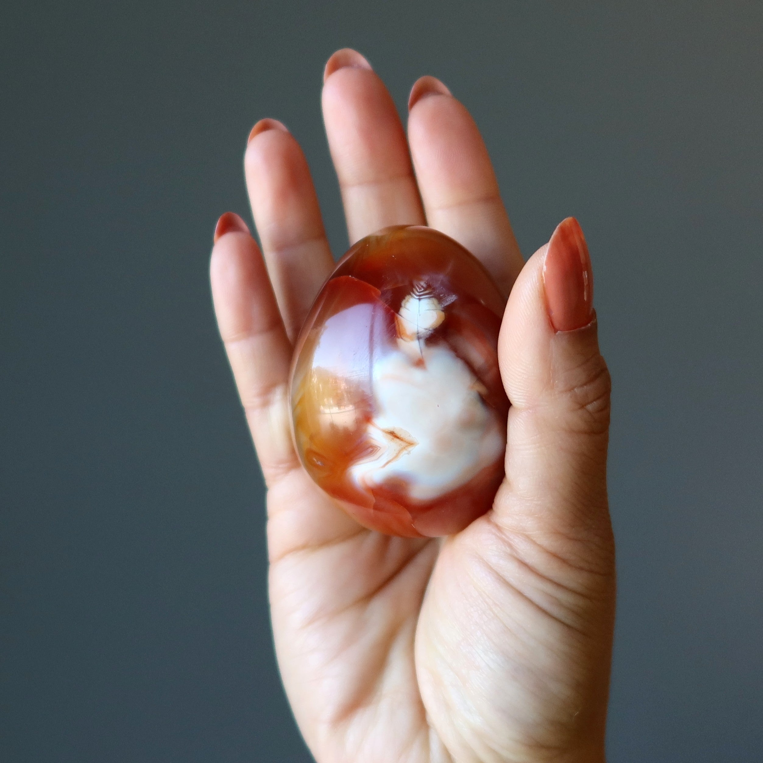Carnelian Egg Red Orange I'm on Fire Motivation Creation Stone