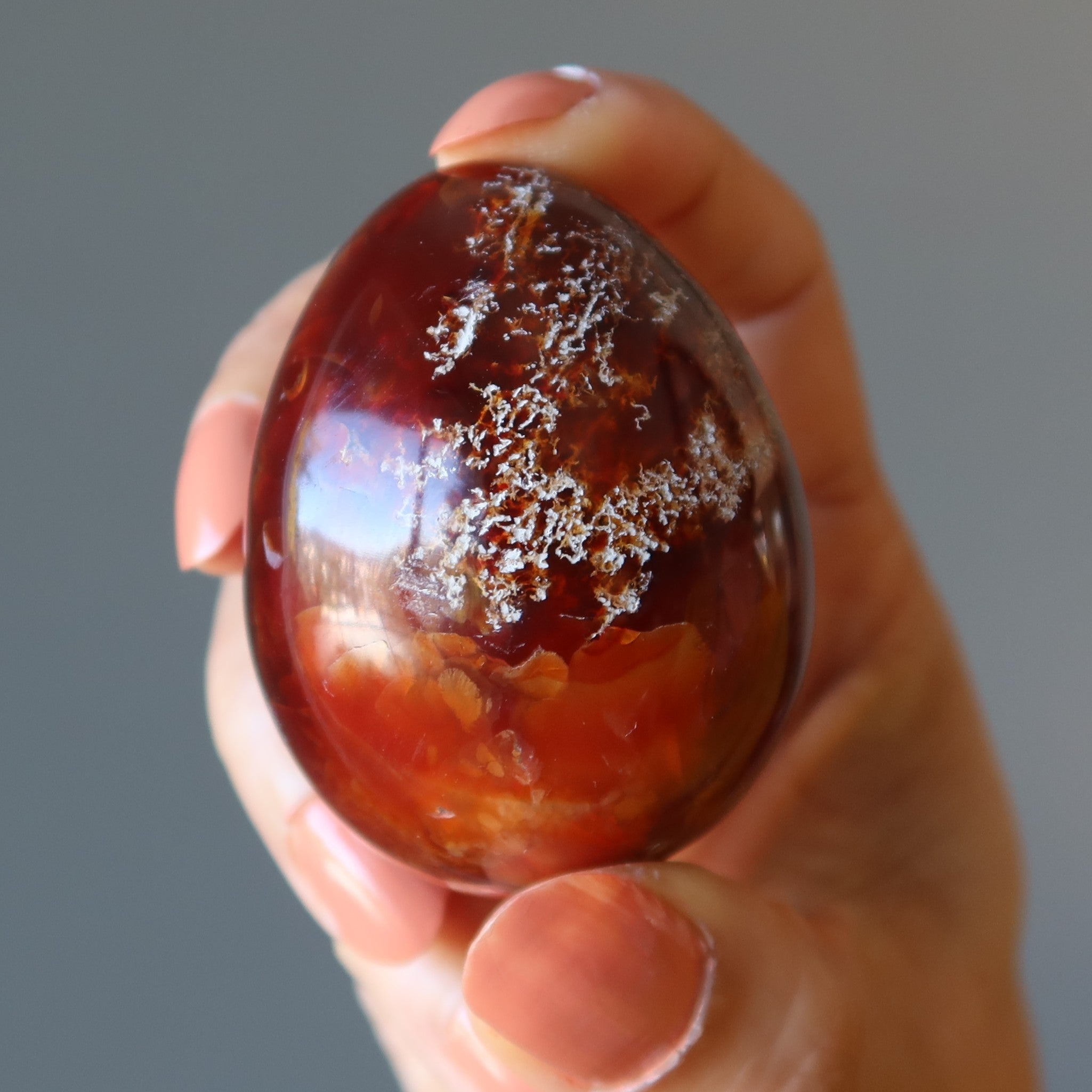 Carnelian Egg Red Orange I'm on Fire Motivation Creation Stone