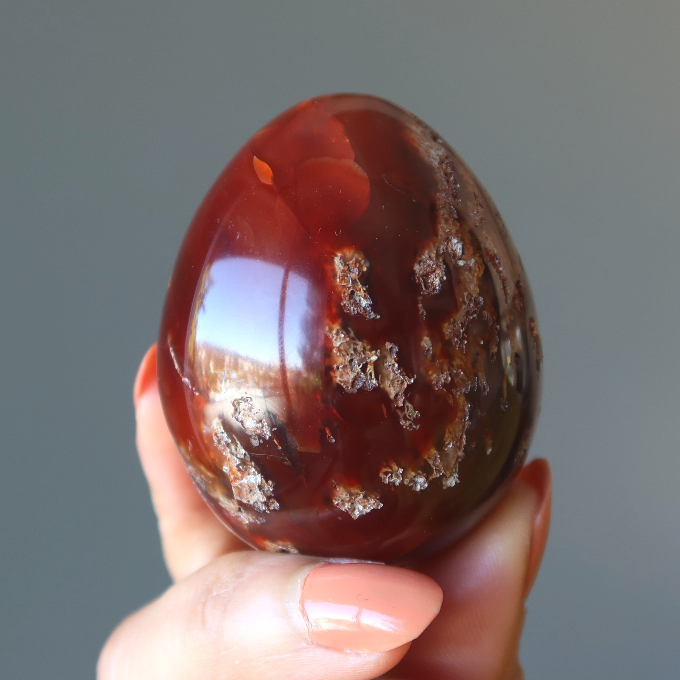 Carnelian Egg Red Orange I'm on Fire Motivation Creation Stone