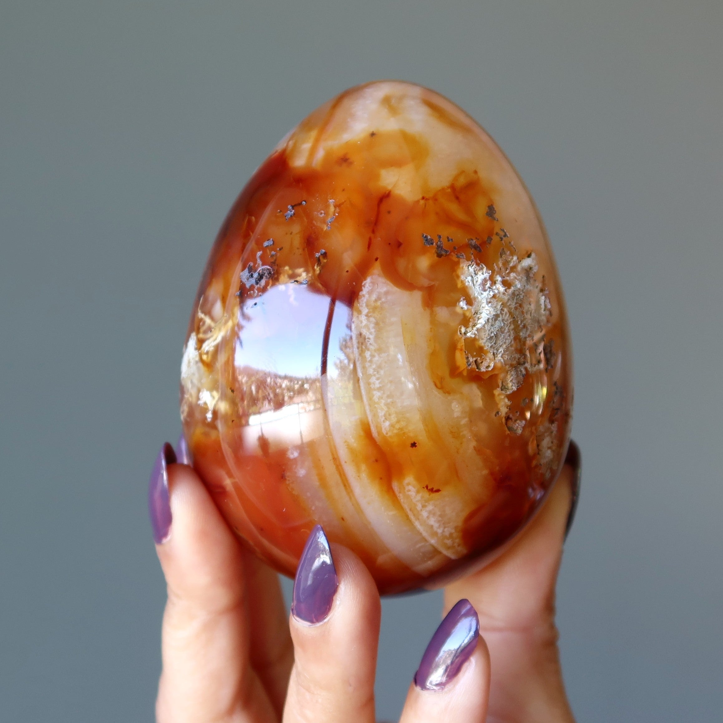 Carnelian Egg Red Orange I'm on Fire Motivation Creation Stone