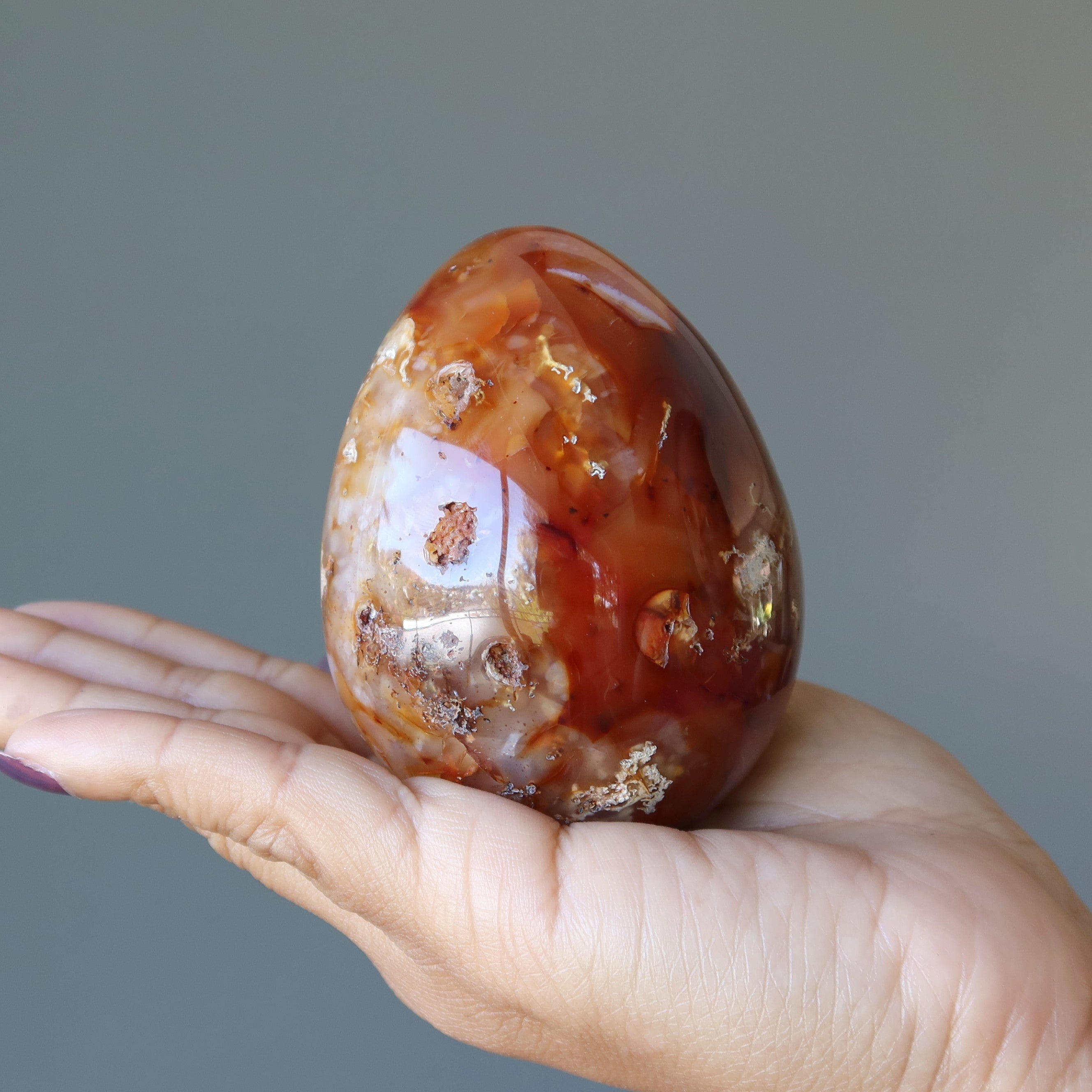 Carnelian Egg Red Orange I'm on Fire Motivation Creation Stone