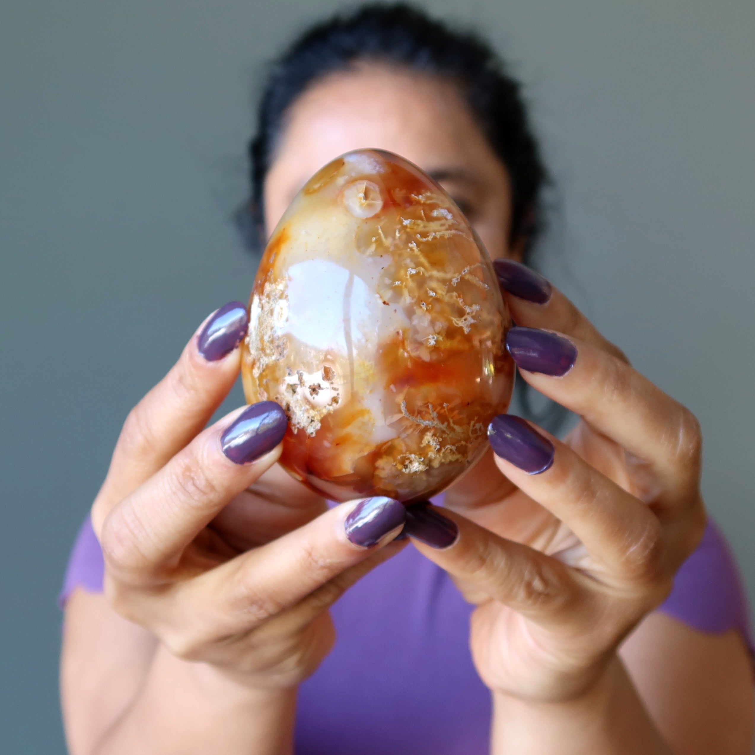 Carnelian Egg Red Orange I'm on Fire Motivation Creation Stone