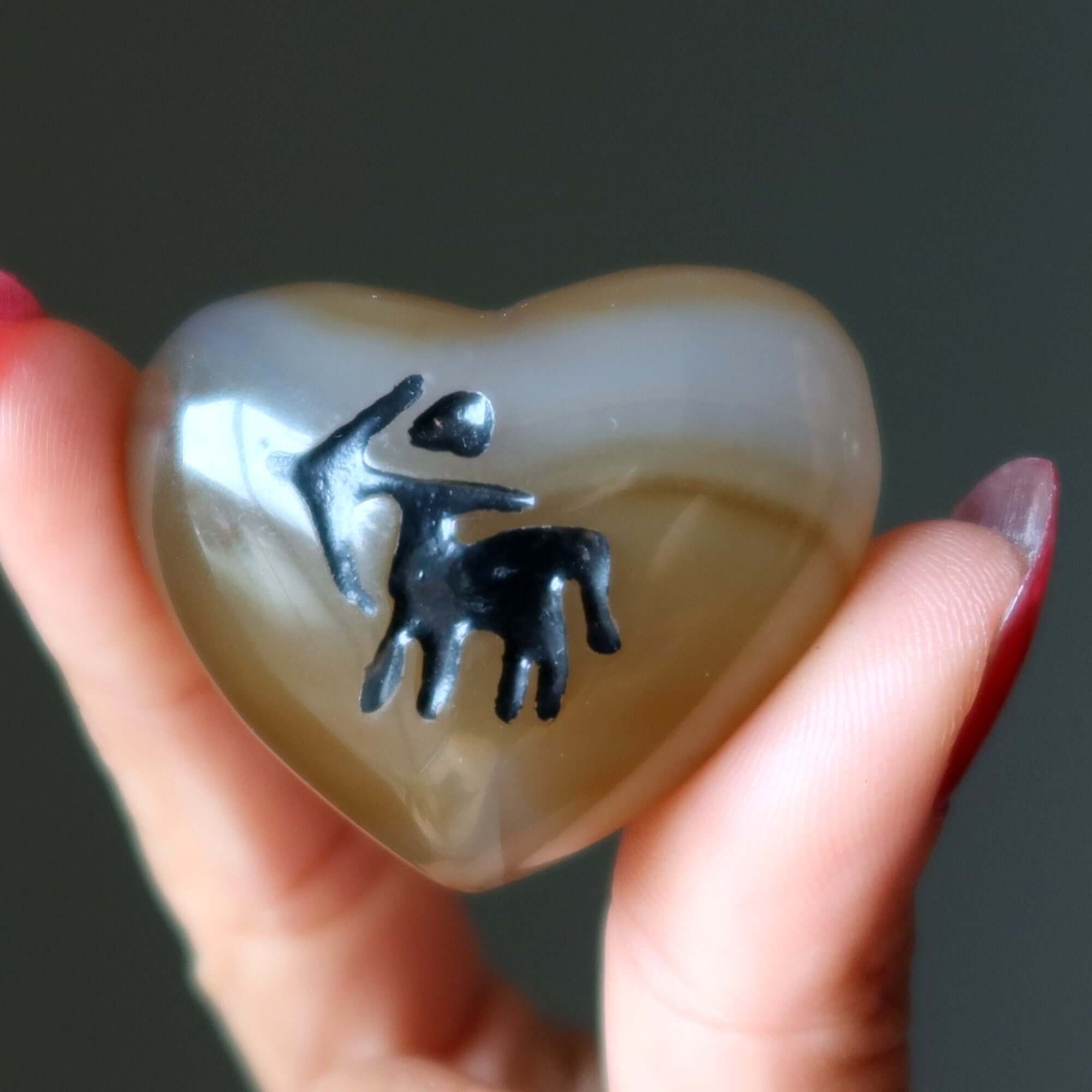 Carnelian Heart Centaur Passion Sagittarius Zodiac Stone