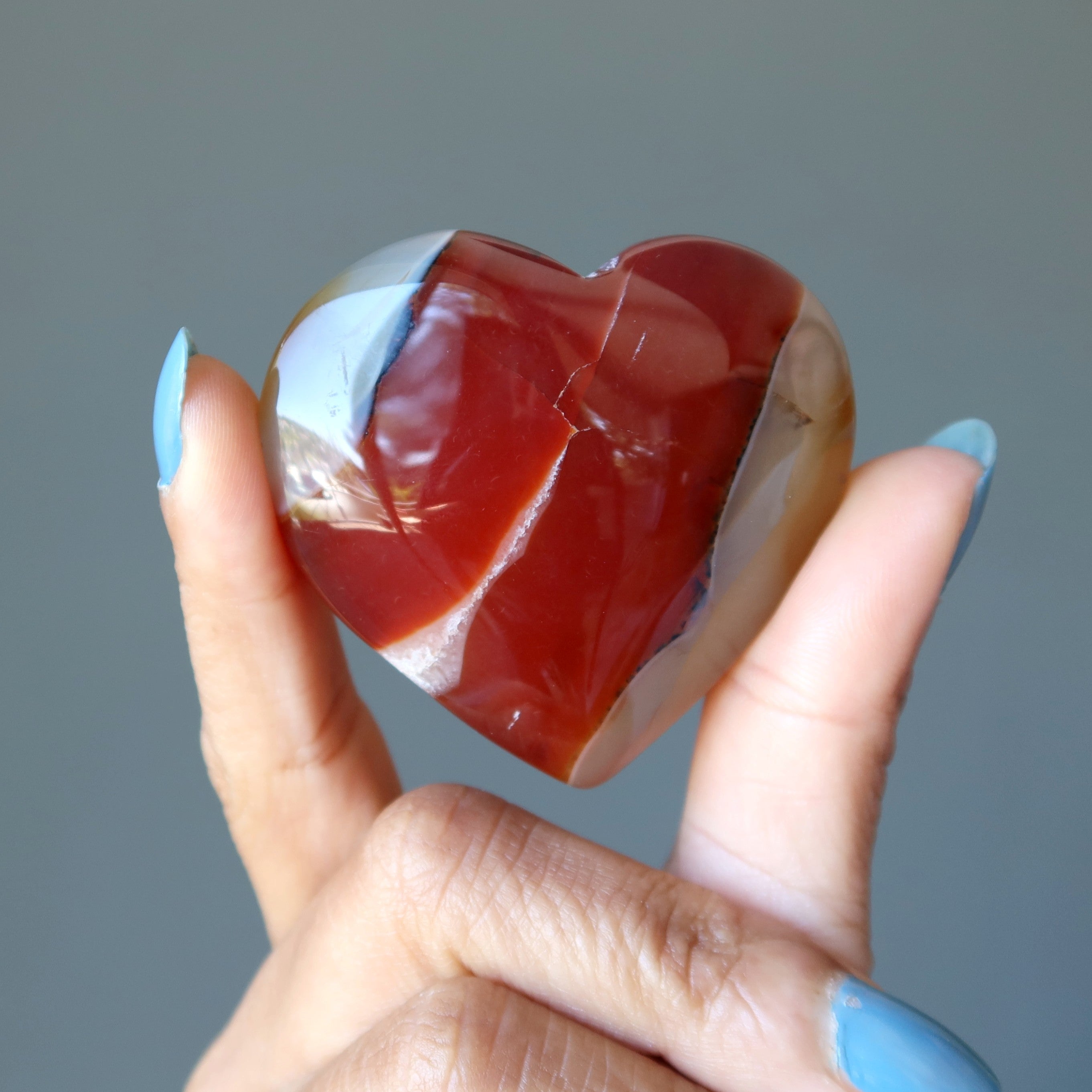Carnelian Heart Bright Orange Attraction Crystal