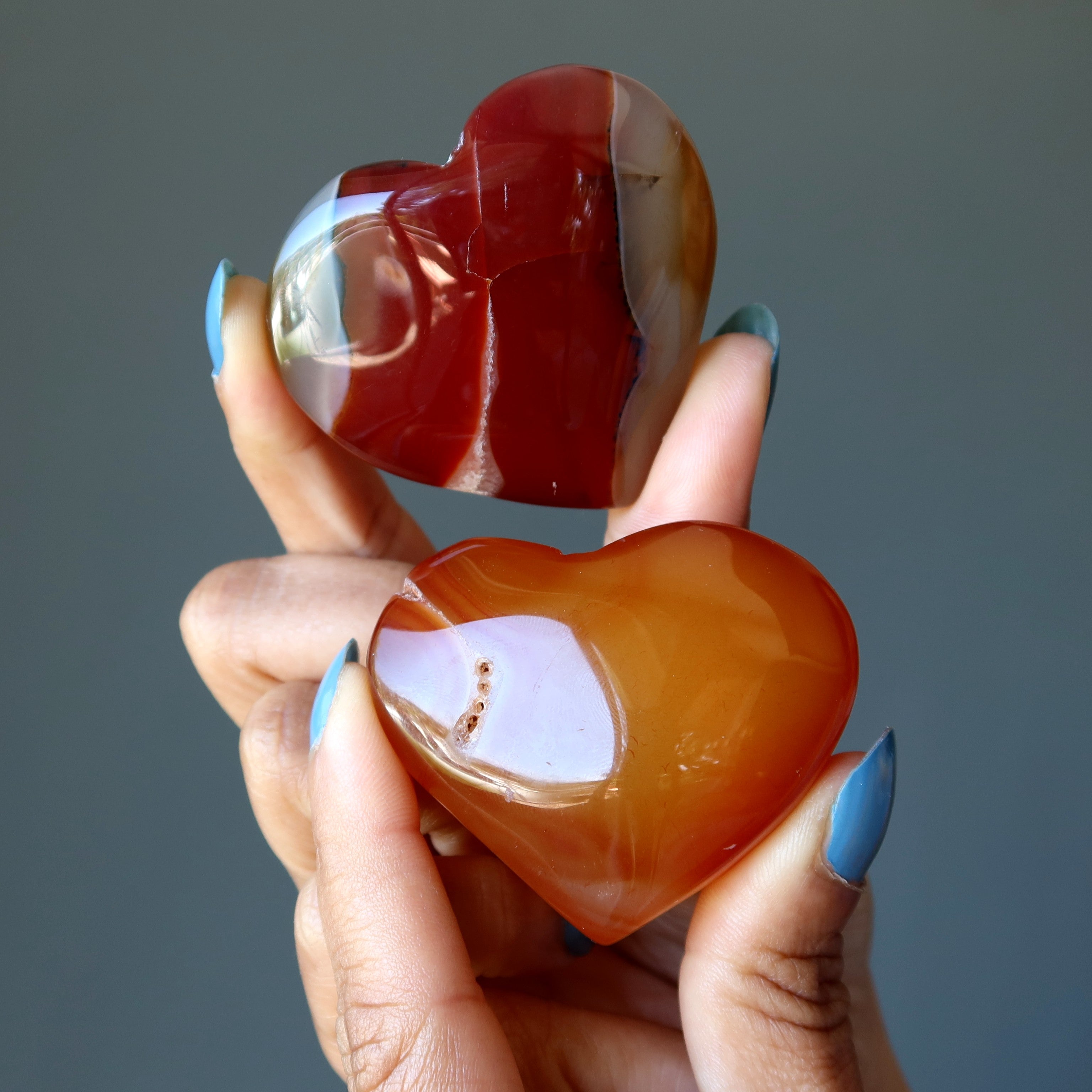 Carnelian Heart Bright Orange Attraction Crystal