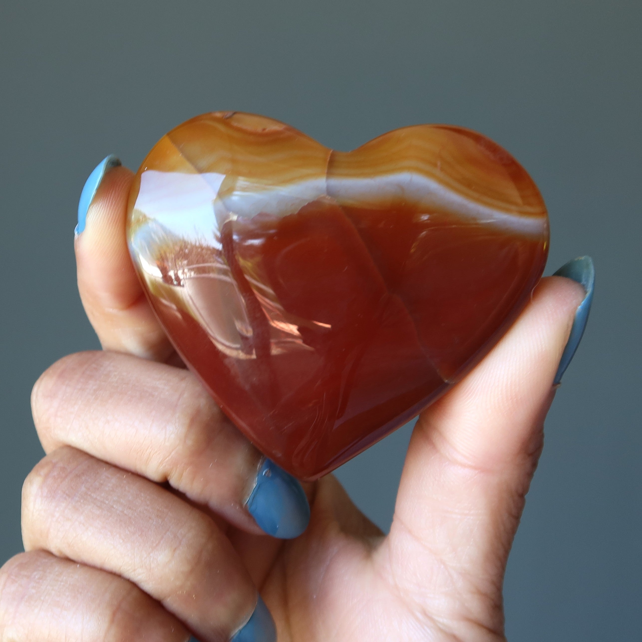 Carnelian Heart Bright Orange Attraction Crystal