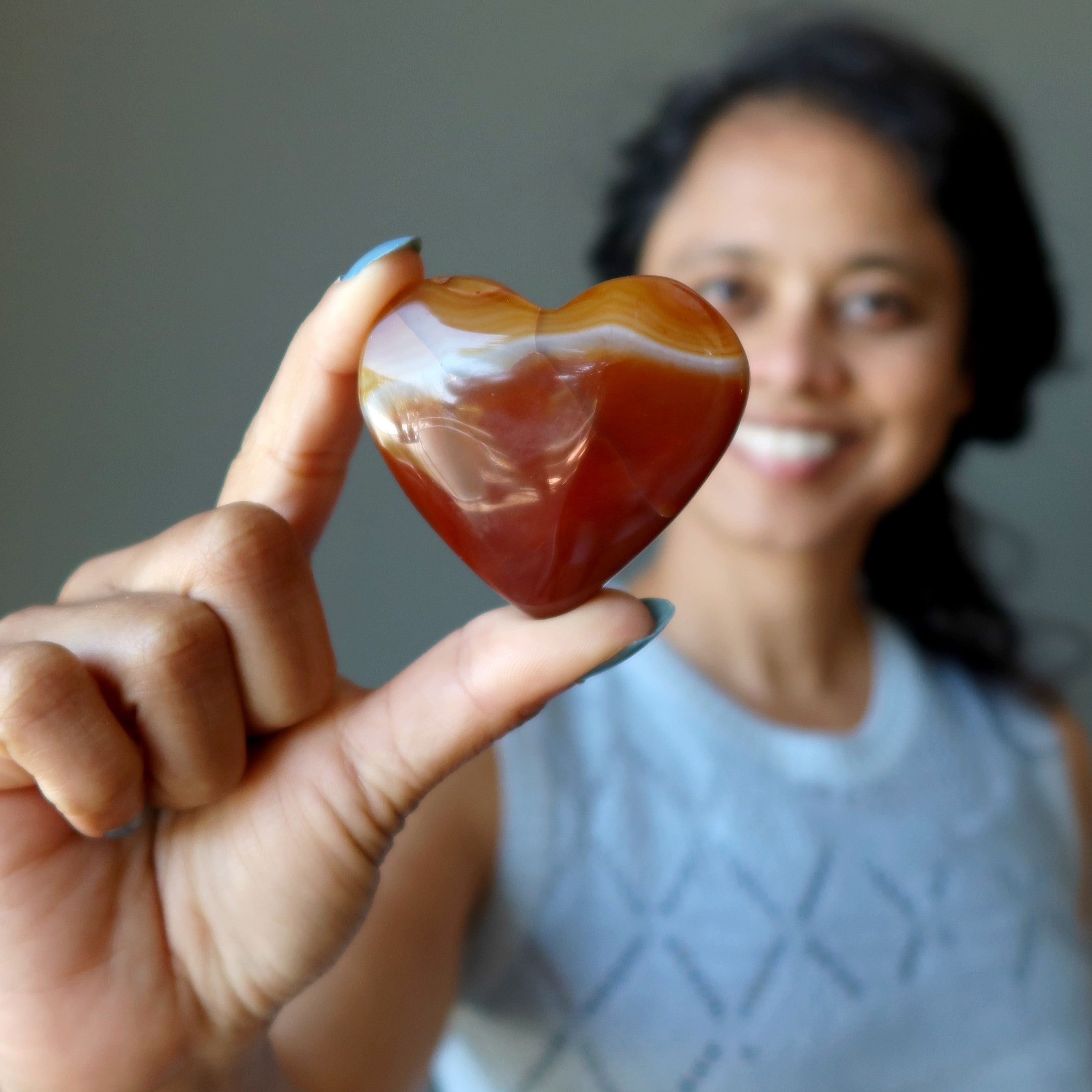 Carnelian Heart Bright Orange Attraction Crystal