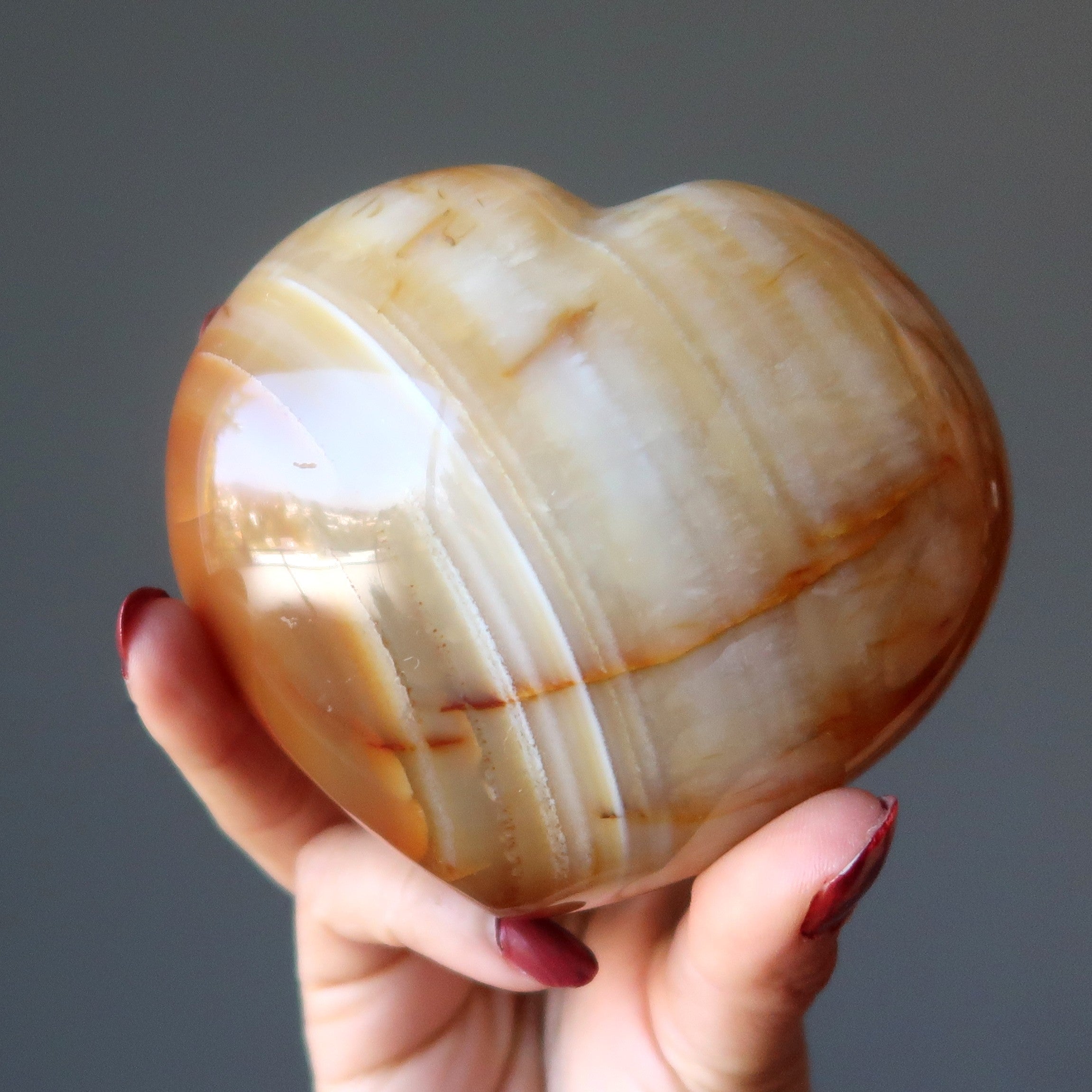 Carnelian Heart Juicy Hot Love Orange Fire Crystal