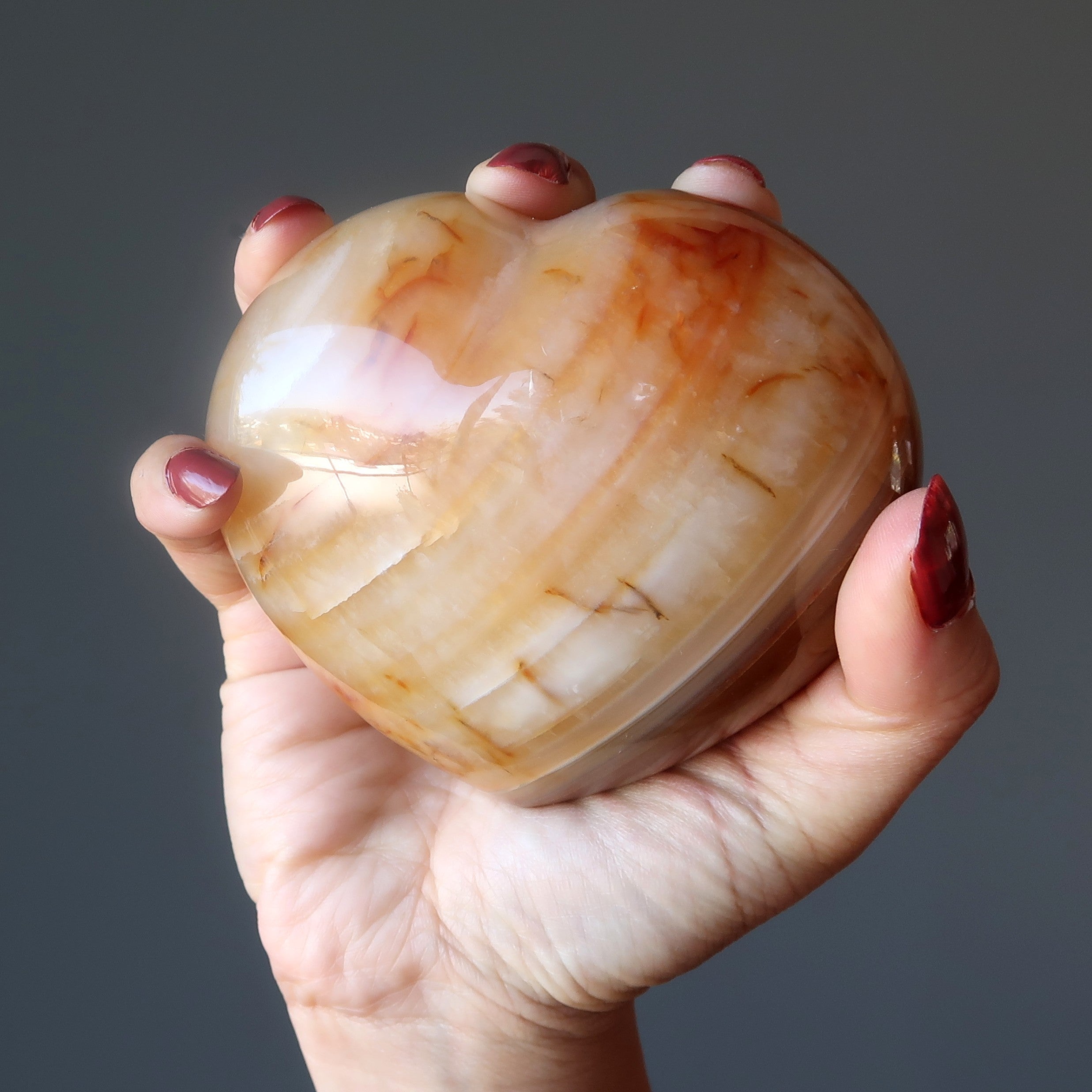 Carnelian Heart Juicy Hot Love Orange Fire Crystal