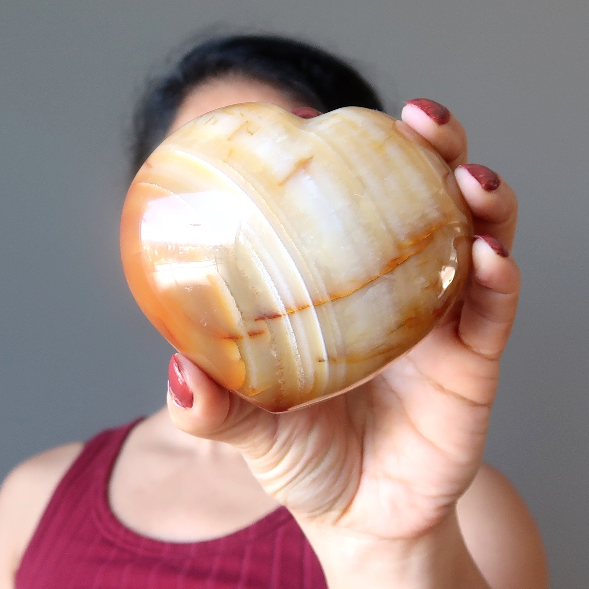Carnelian Heart Juicy Hot Love Orange Fire Crystal
