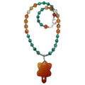 Collier Cornaline Malachite Tortue de feu Cristal
