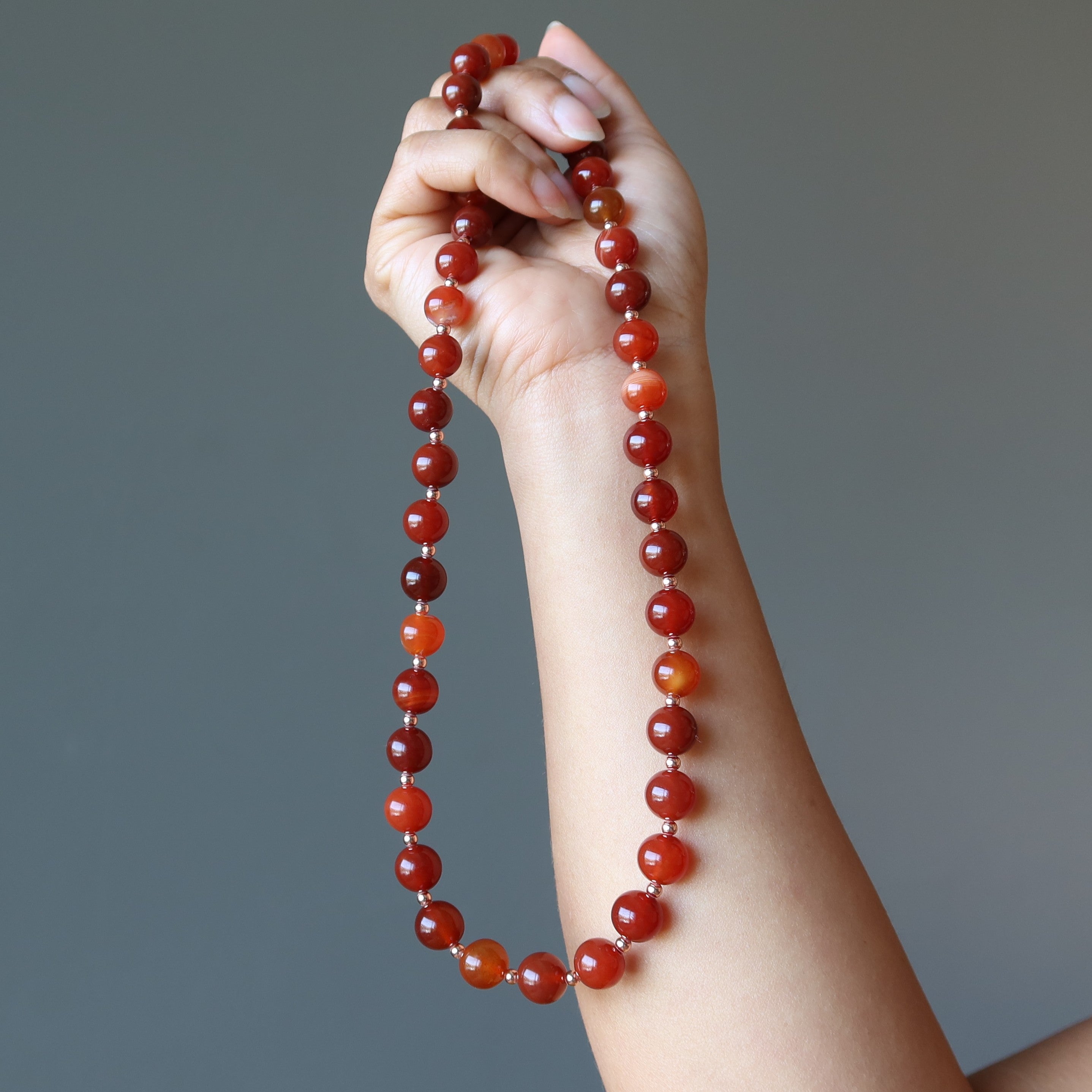 Collier Cornaline Charme Captivant Orange Cuivré