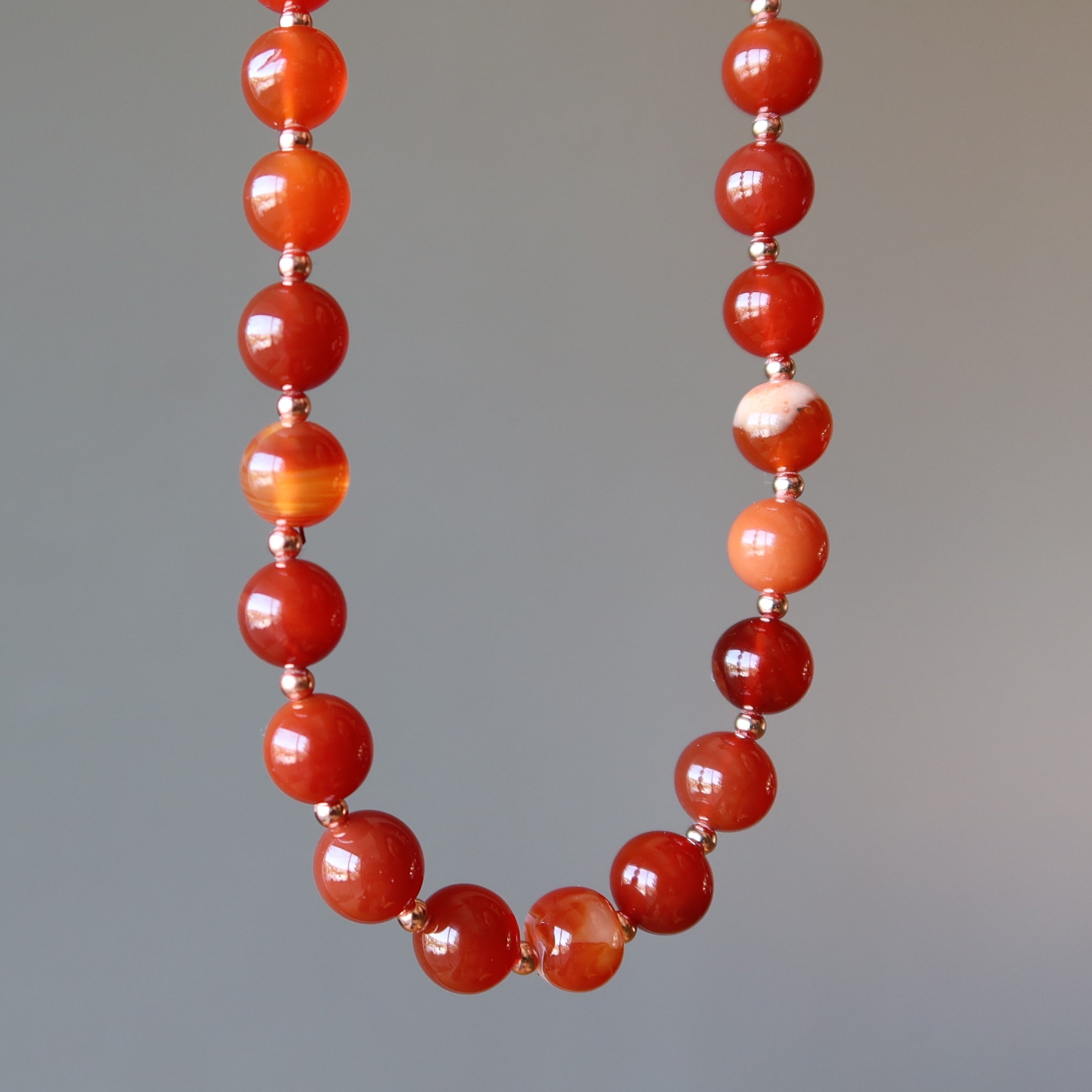 Collier Cornaline Charme Captivant Orange Cuivré