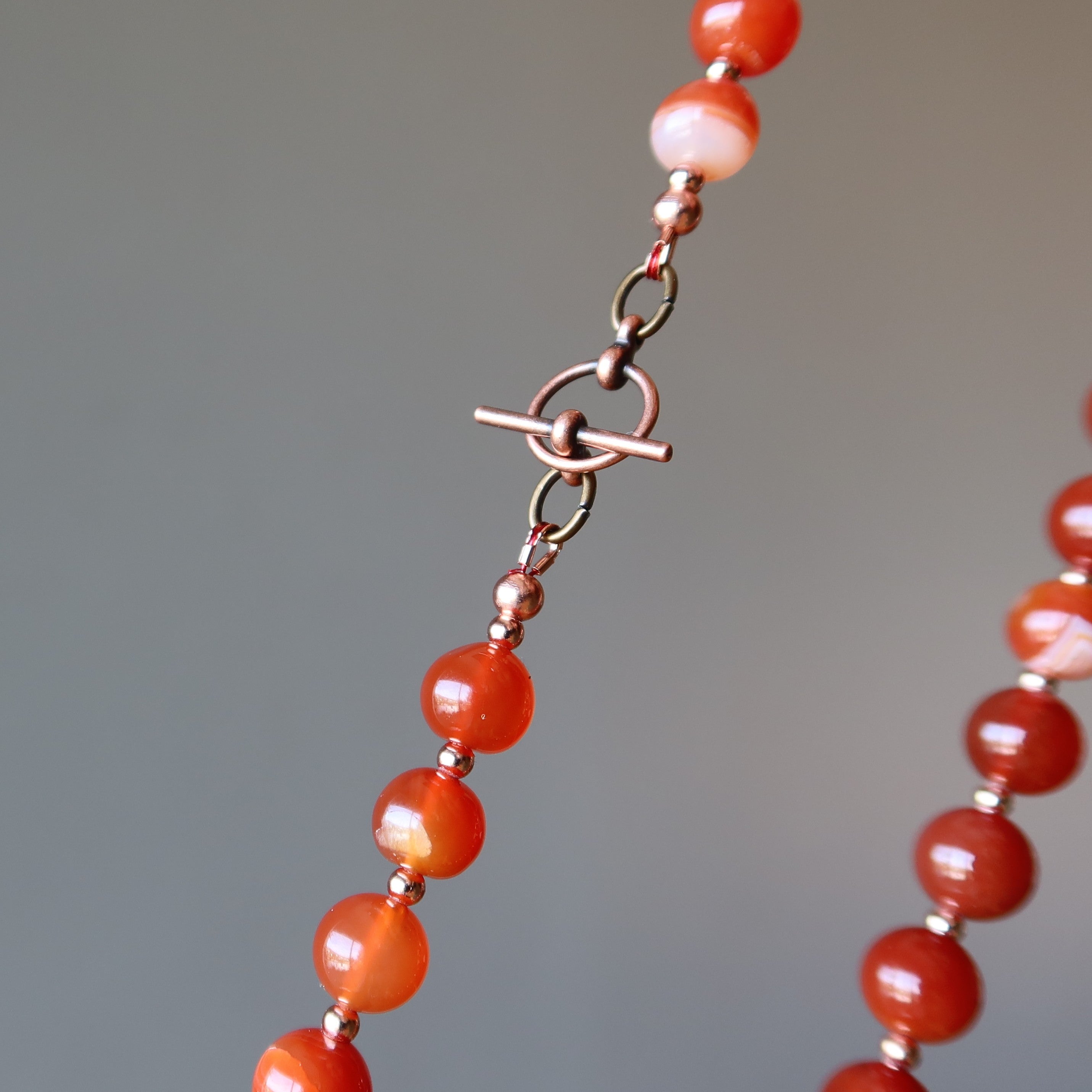 Collier Cornaline Charme Captivant Orange Cuivré