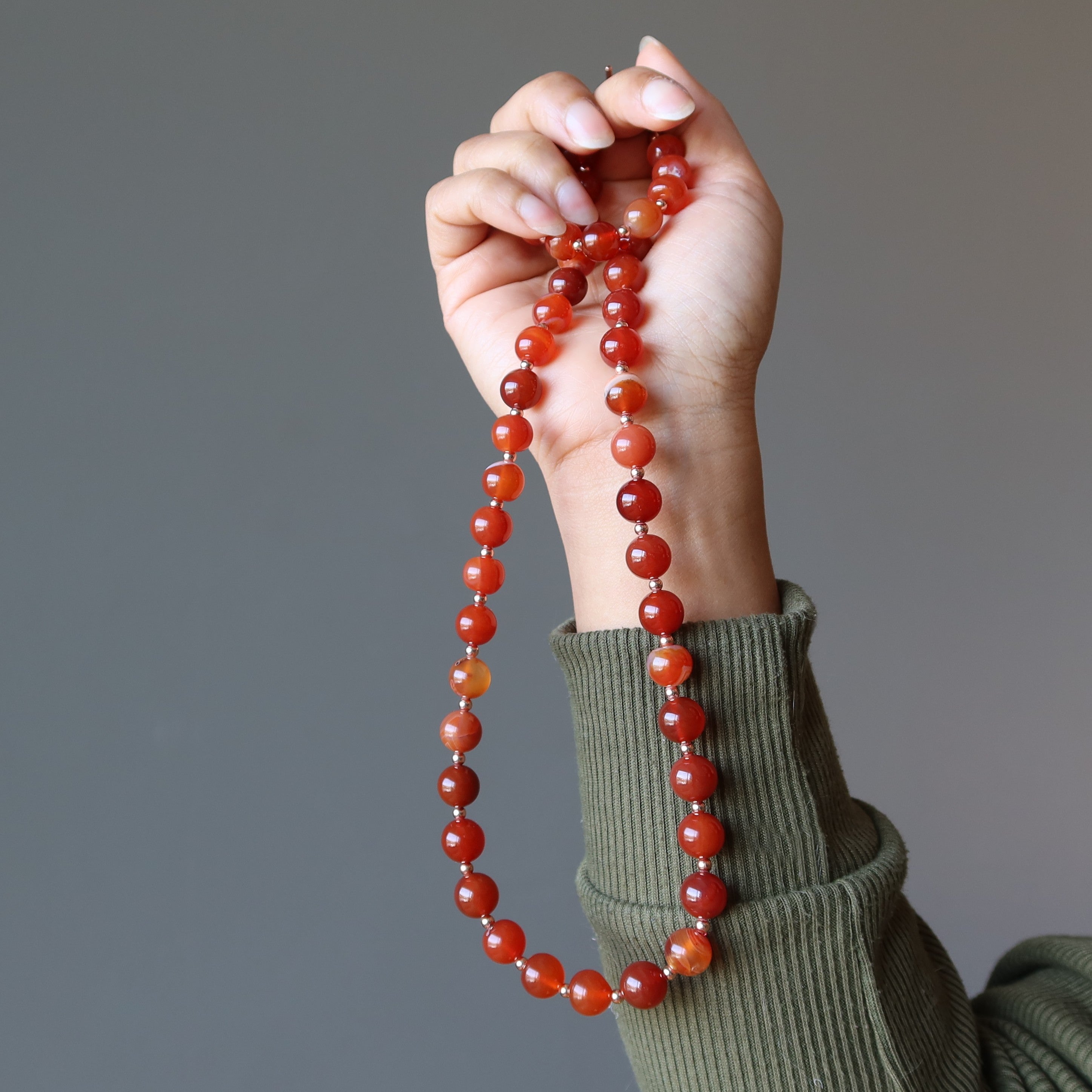 Collier Cornaline Charme Captivant Orange Cuivré