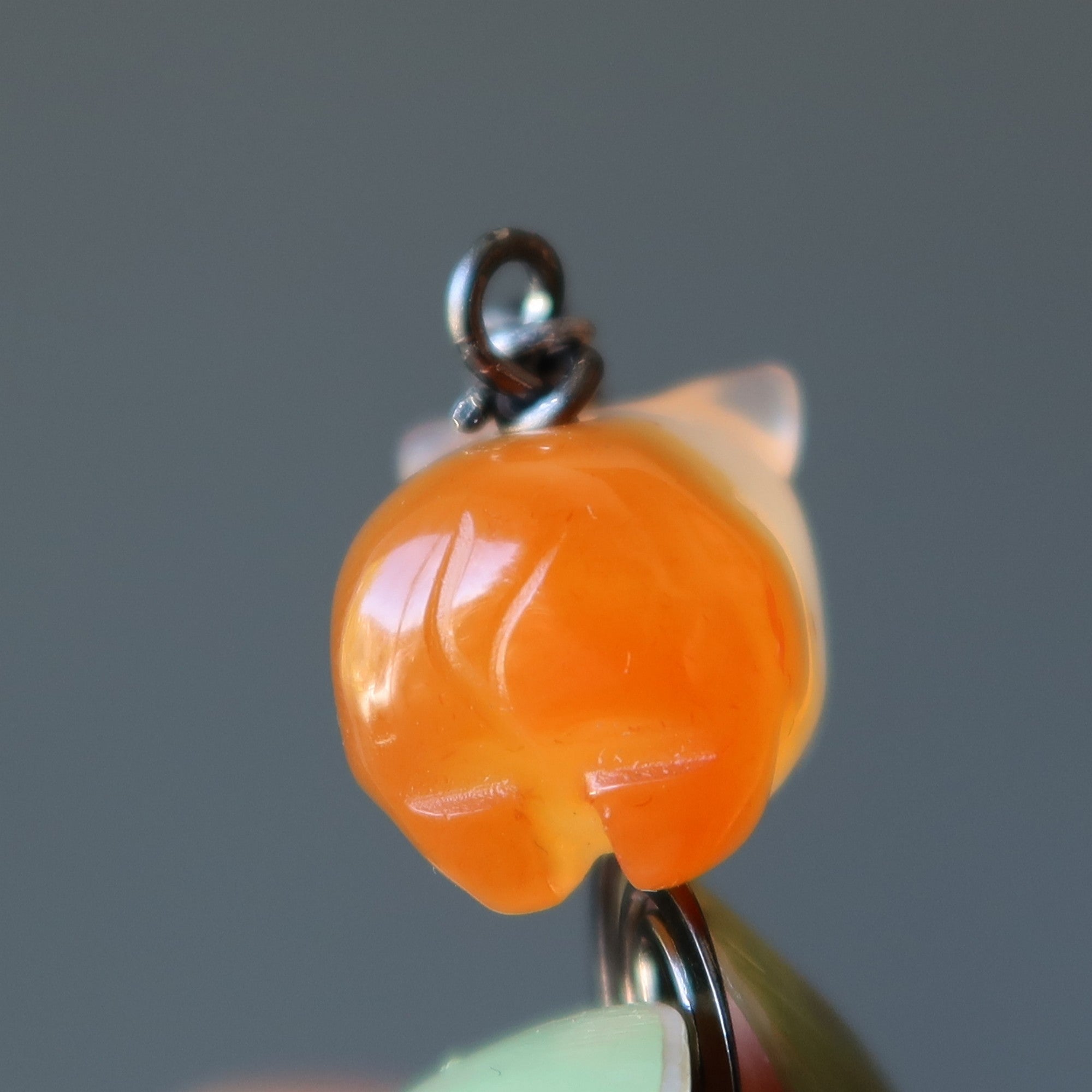 Carnelian Pendant Proud Prosperous Pig Gunmetal