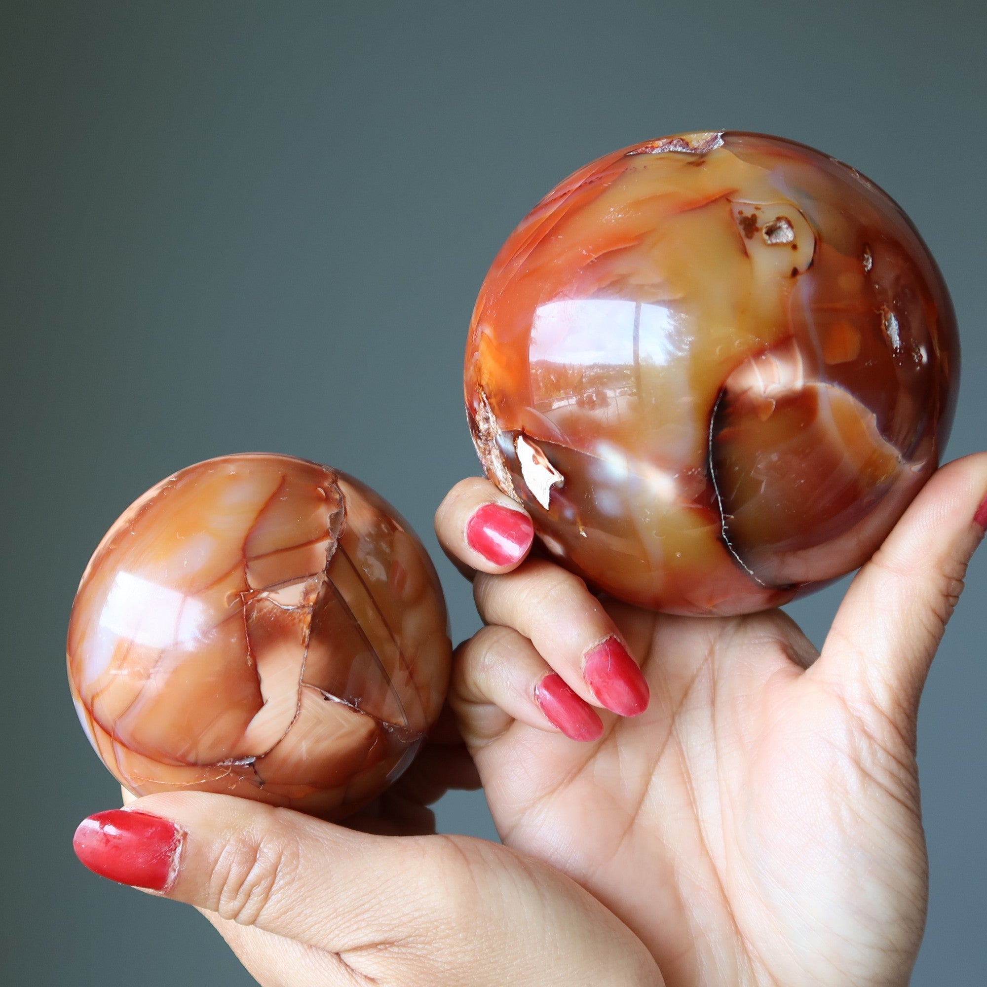 Carnelian Sphere Orange Fire Passion Crystal Ball