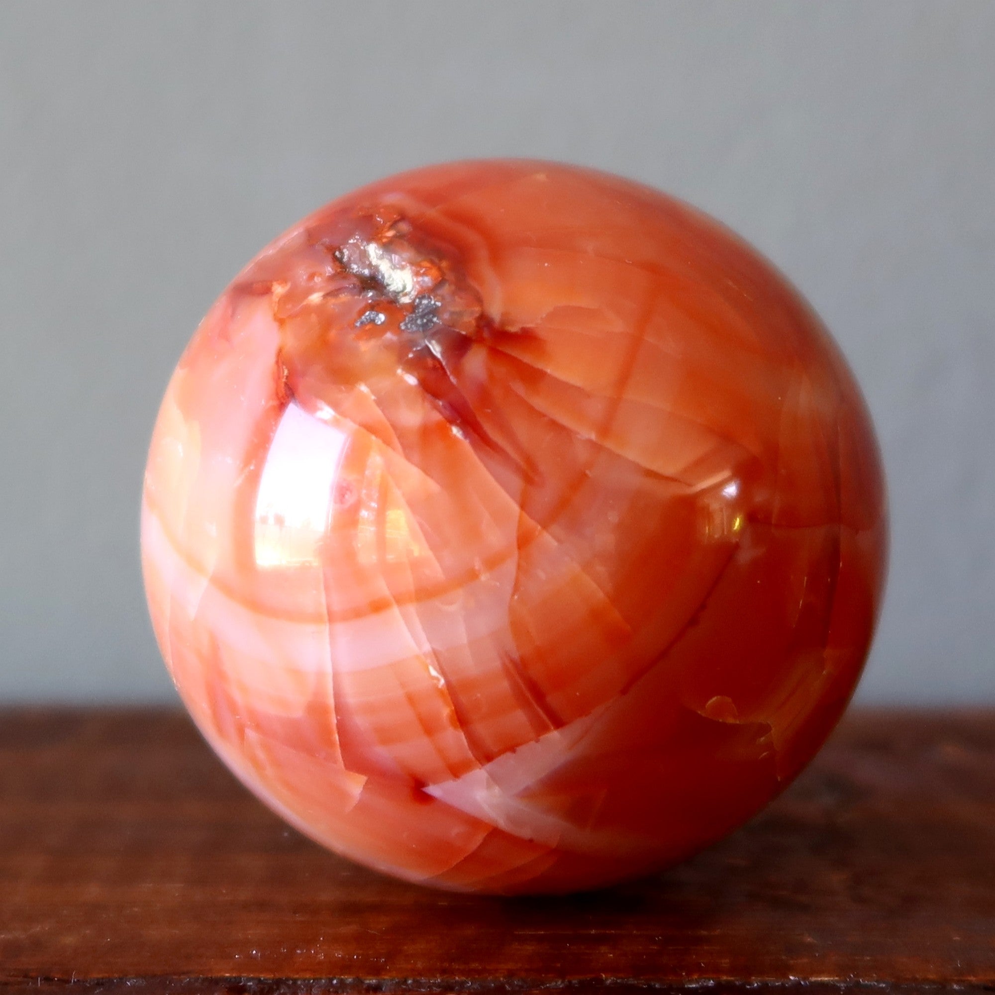Carnelian Sphere Orange Fire Passion Crystal Ball