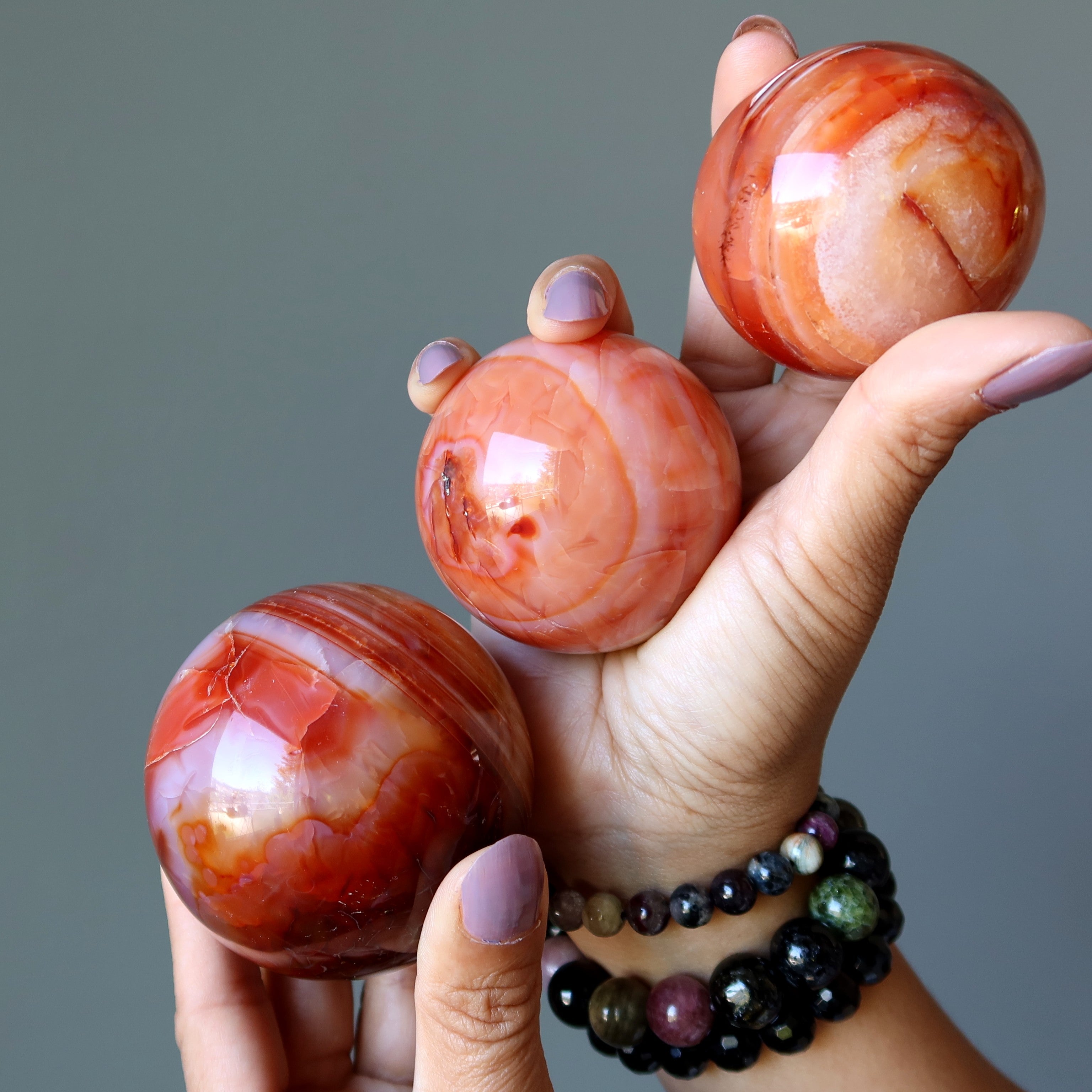 Carnelian Sphere Orange Fire Passion Crystal Ball