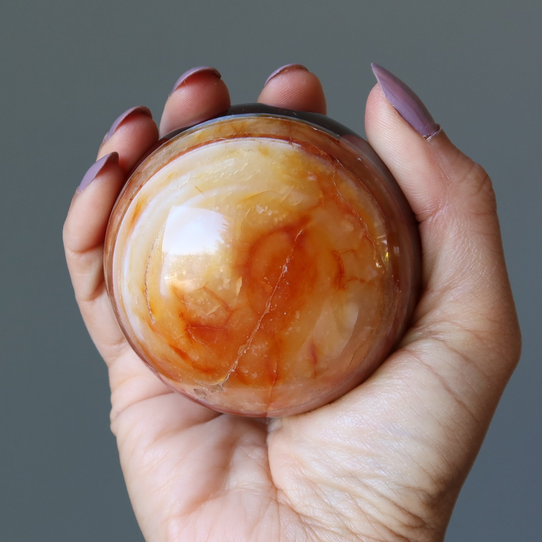 Carnelian Sphere Orange Fire Passion Crystal Ball
