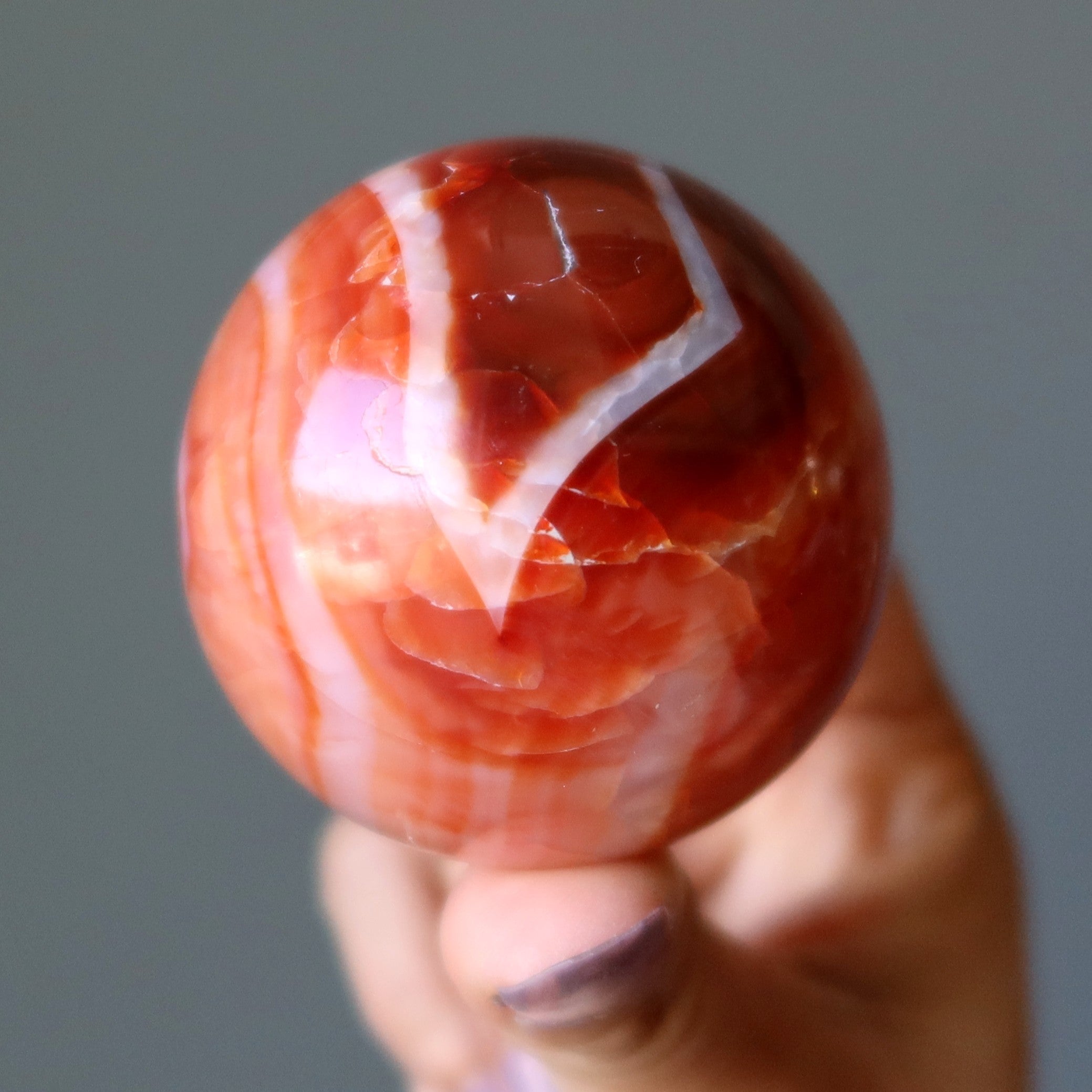 Carnelian Sphere Orange Fire Passion Crystal Ball