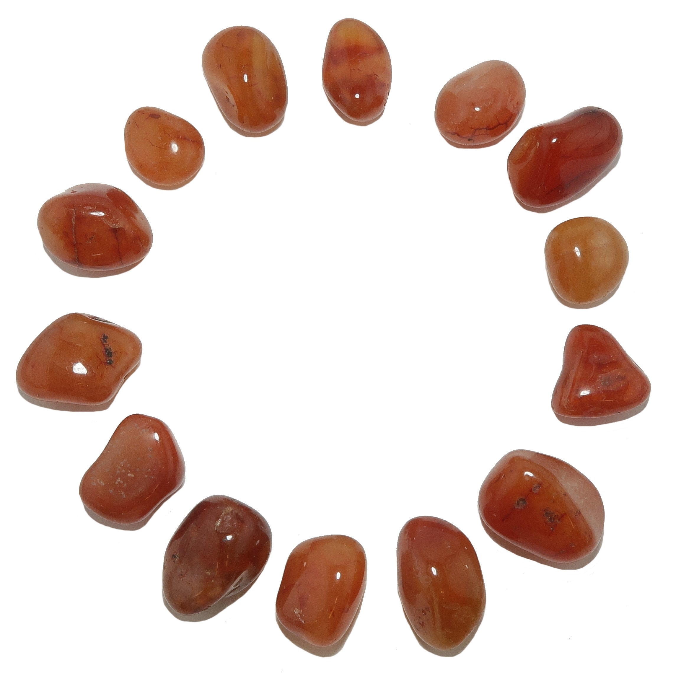 Karneol Trommelstein Orange Energiefluss-Kristall