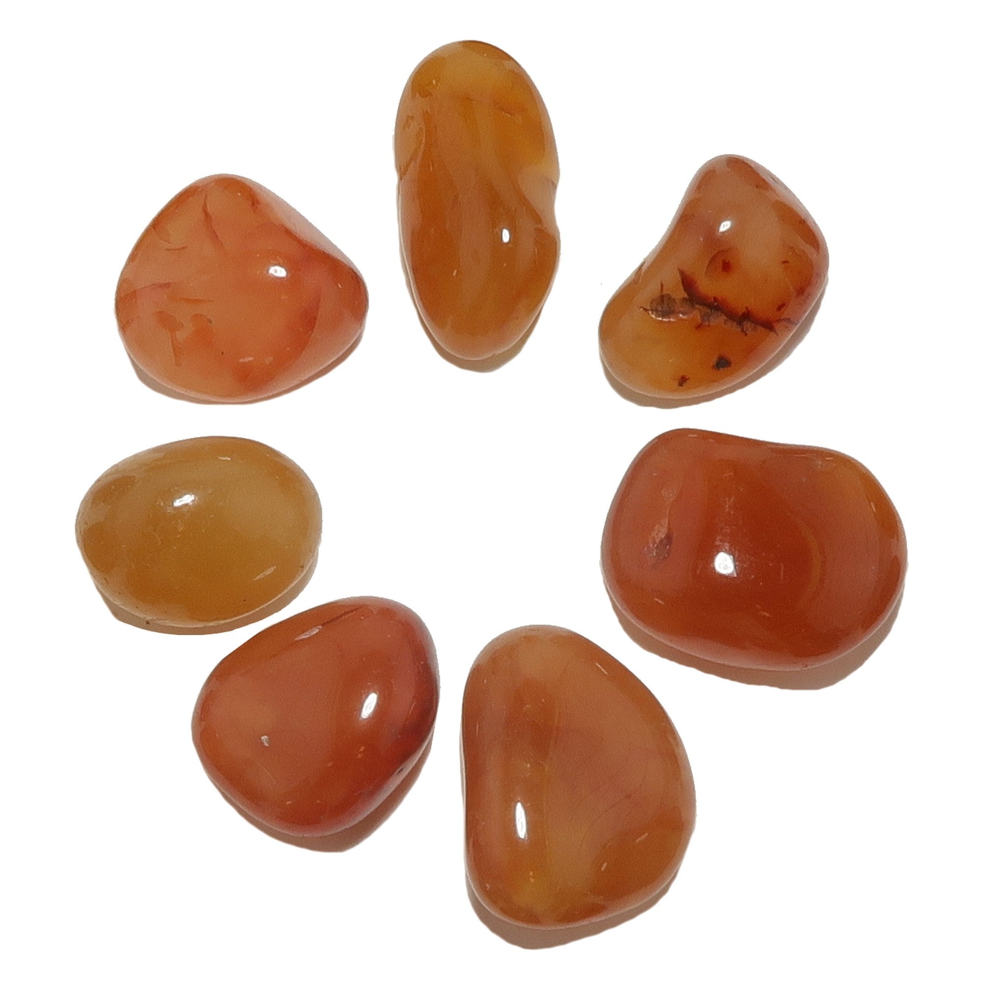 Karneol Trommelstein Orange Energiefluss-Kristall